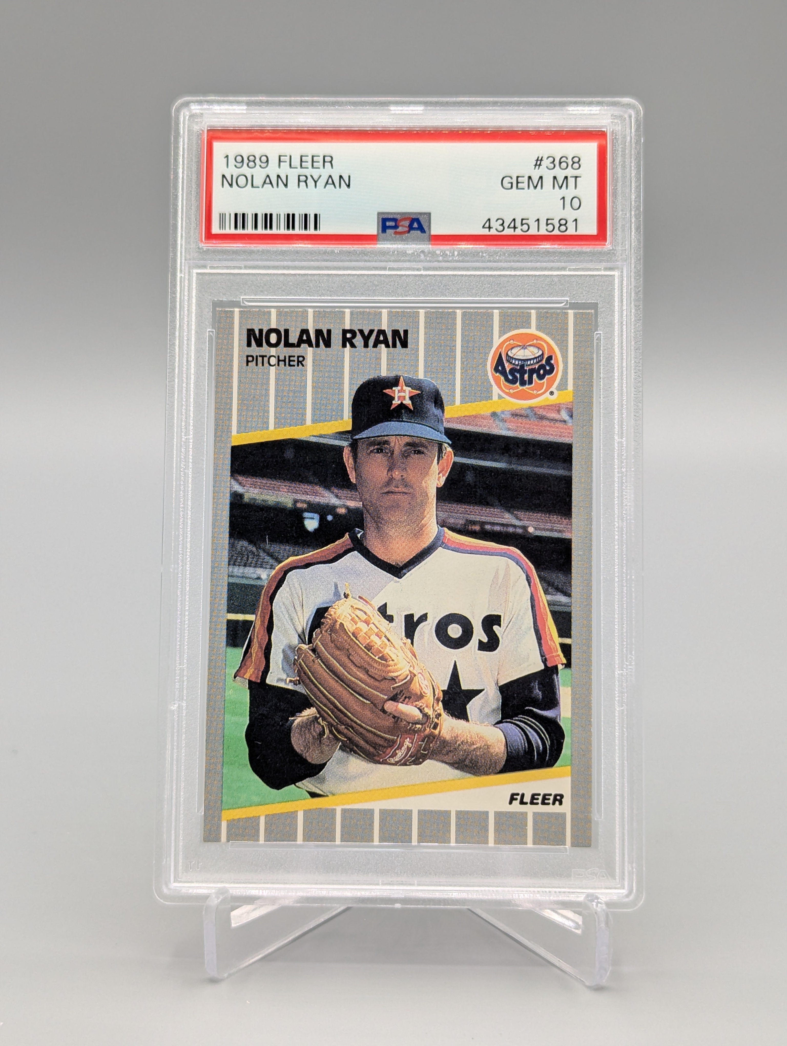 1989 Fleer #368 Nolan Ryan PSA 10 Astros