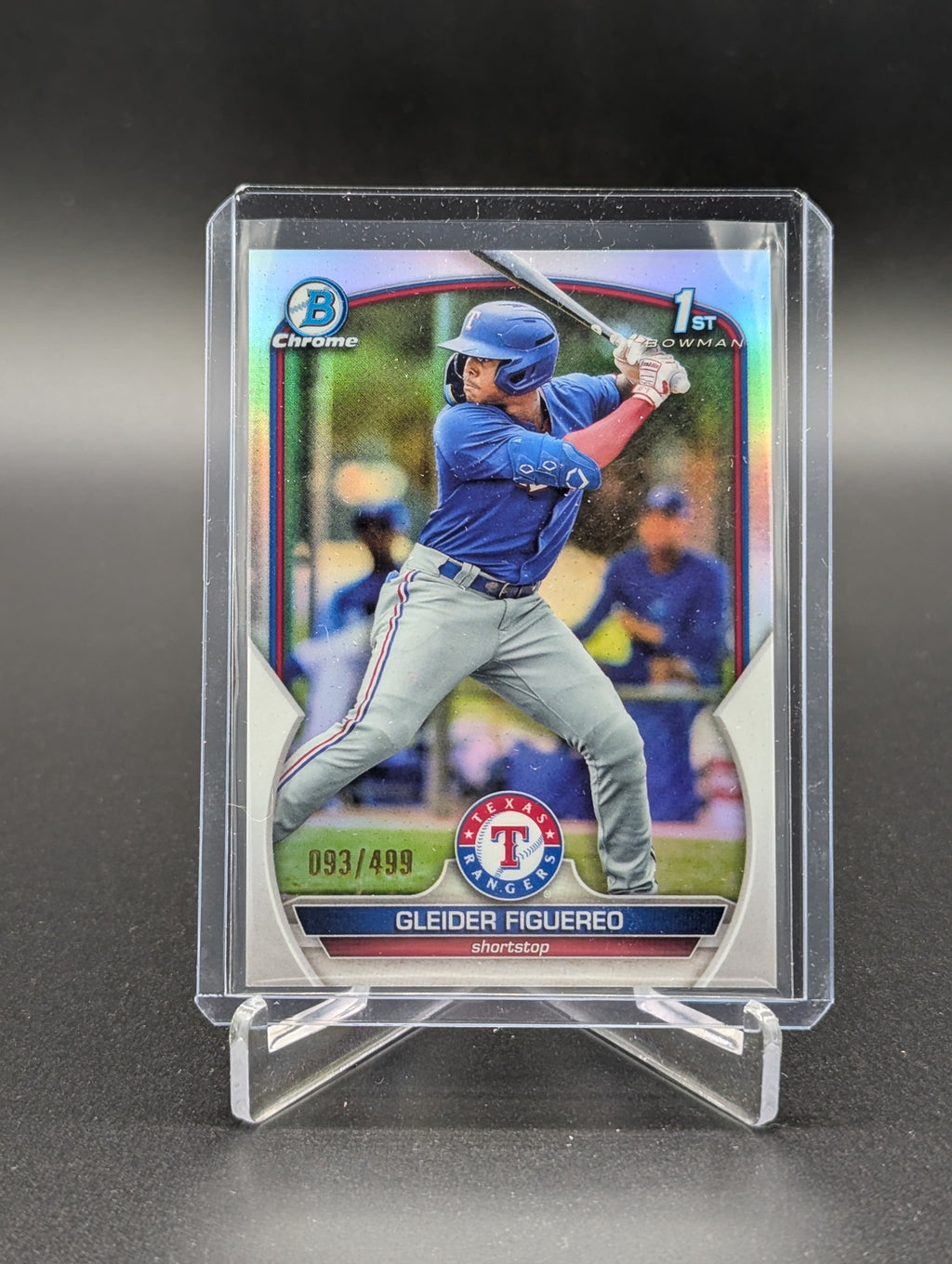 2023 Bowman Chrome Refractor #BCP-59 Gleider Figuereo #/499 Rangers
