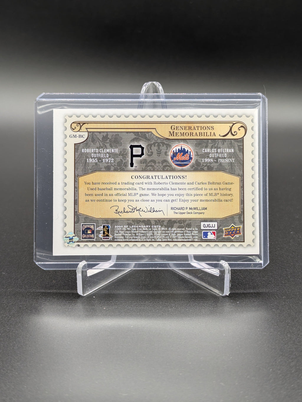 2009 SP Legendary Cuts Generations Memorabilia #GM-BC Beltran Clemente