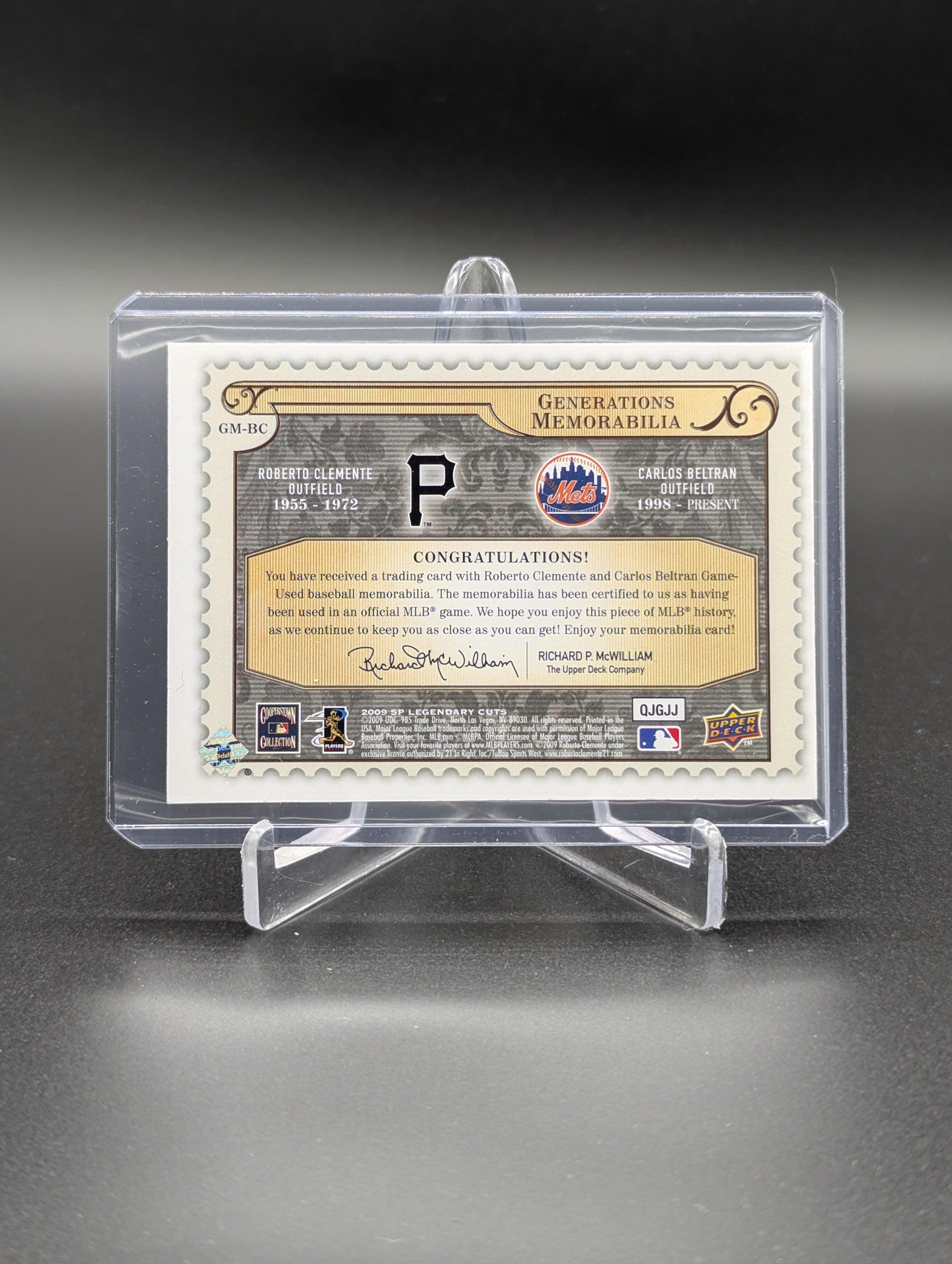 2009 SP Legendary Cuts Generations Memorabilia #GM-BC Beltran Clemente