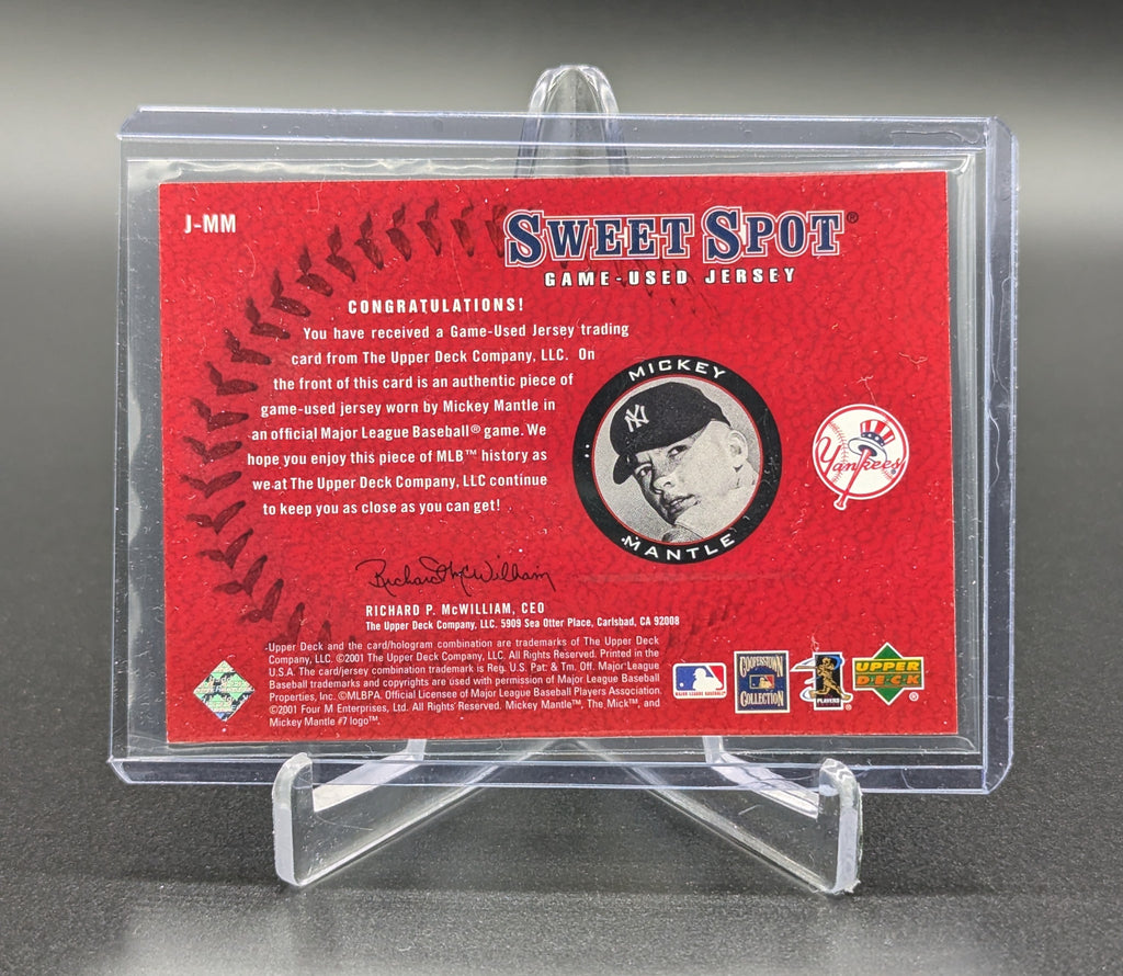 2001 UD Sweet Spot Sweet Spot Jersey #J-MM Mickey Mantle Yankees