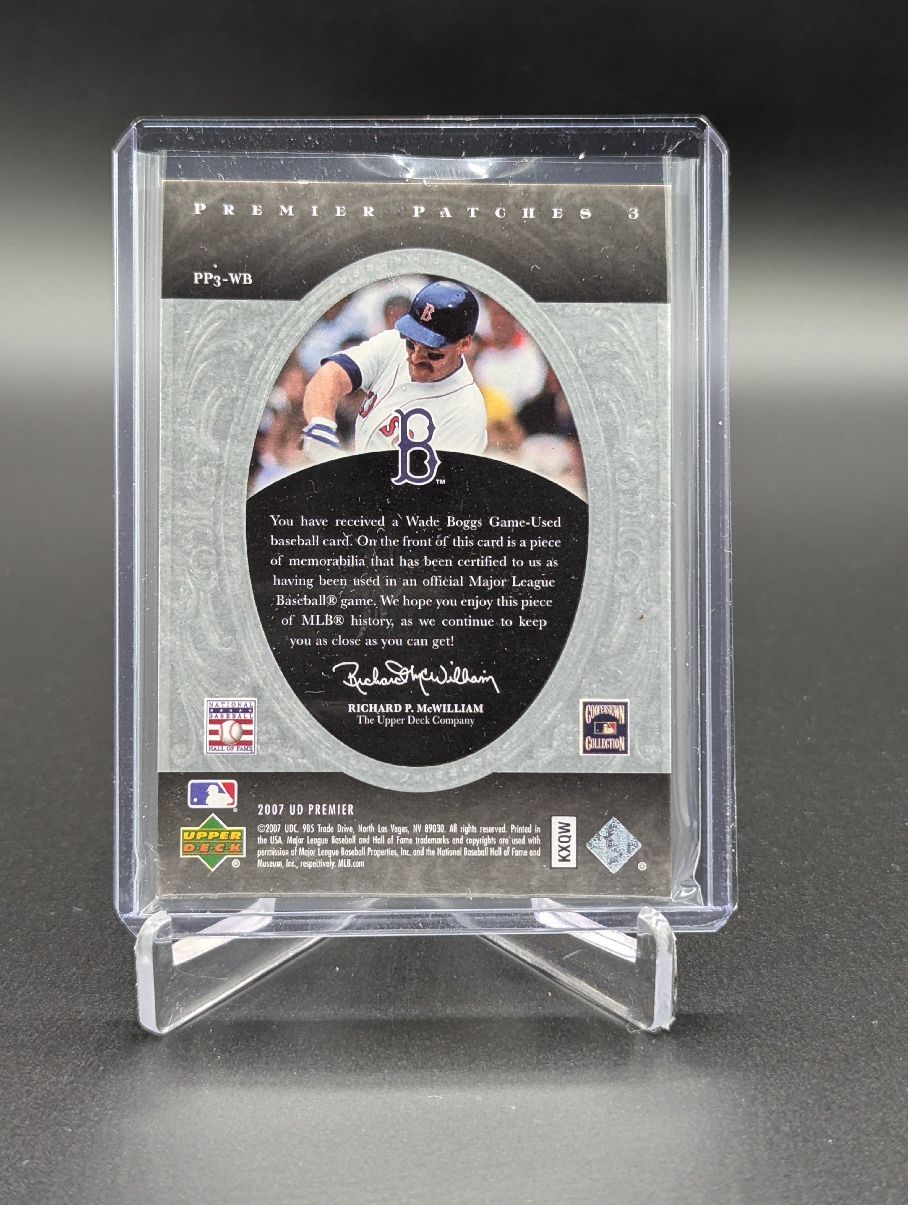 2007 UD Premier Premier Patches 3 /82 #PP3-WB Wade Boggs Red Sox