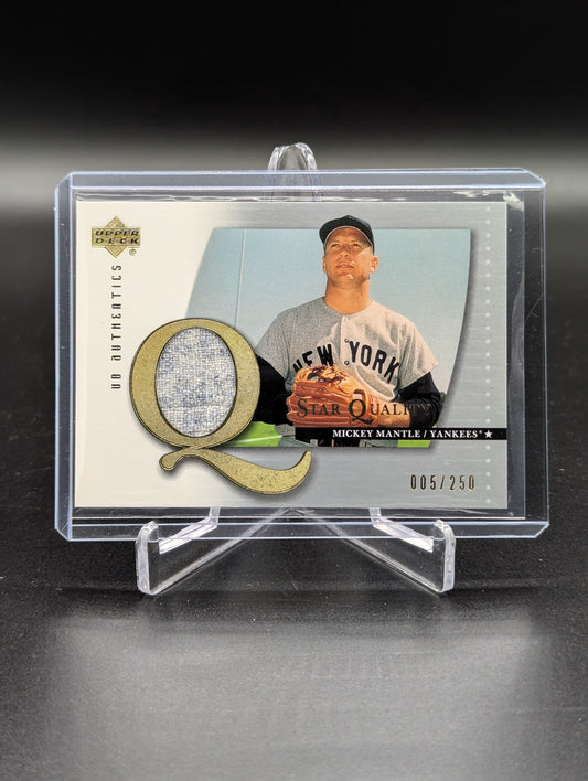 2003 UD Authentics Star Quality Relic #SQ-MM Mickey Mantle #/250 Yankees