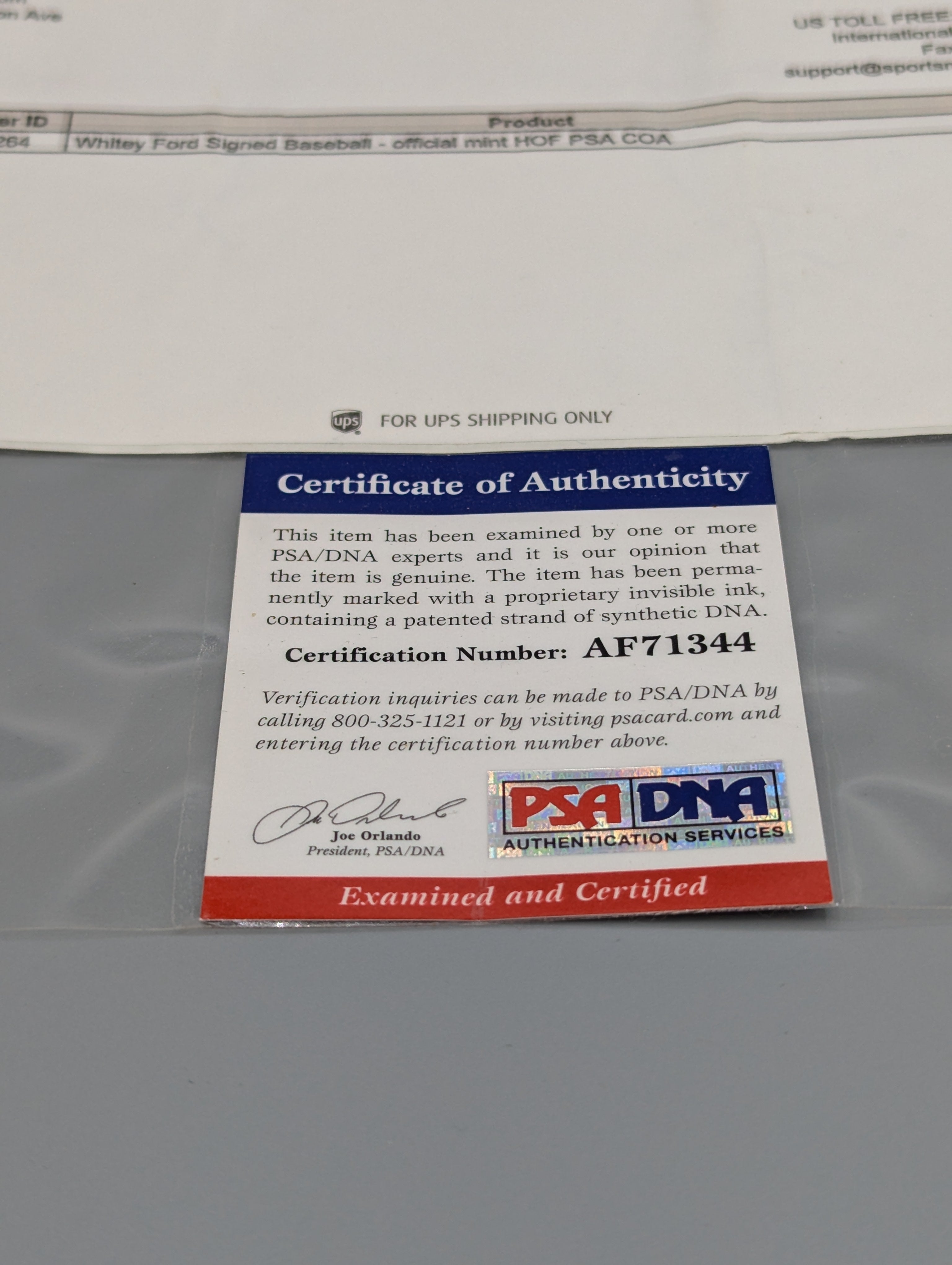 Official Major League Autographed Ball Whitey Ford PSA/DNA