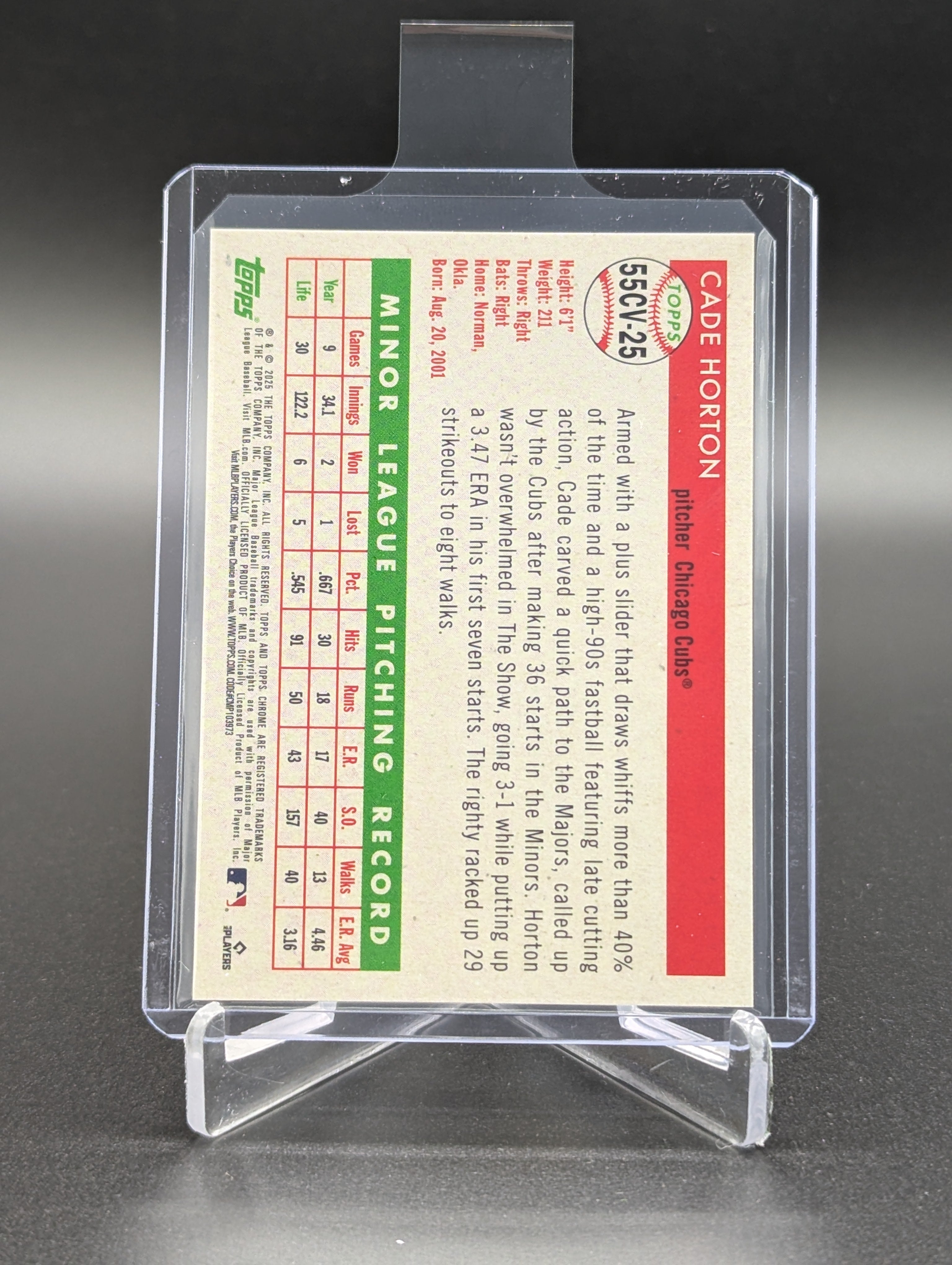 2025 Topps Chrome Platinum City View SP #55CV-25 Cade Horton RC