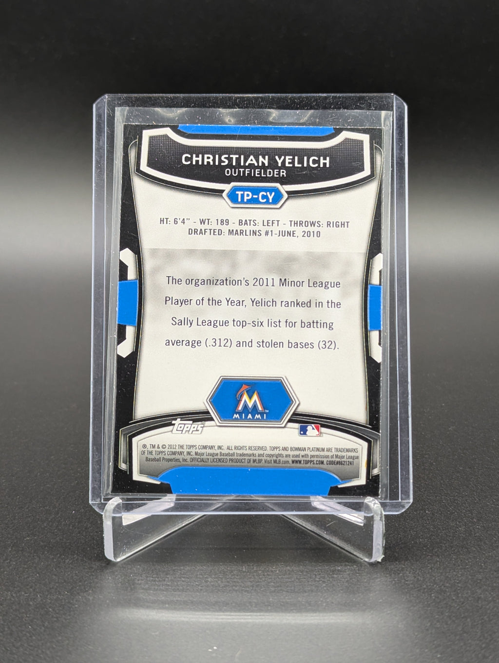 2012 Bowman Platinum Top Prospects #TP-CY Christian Yelich Marlins