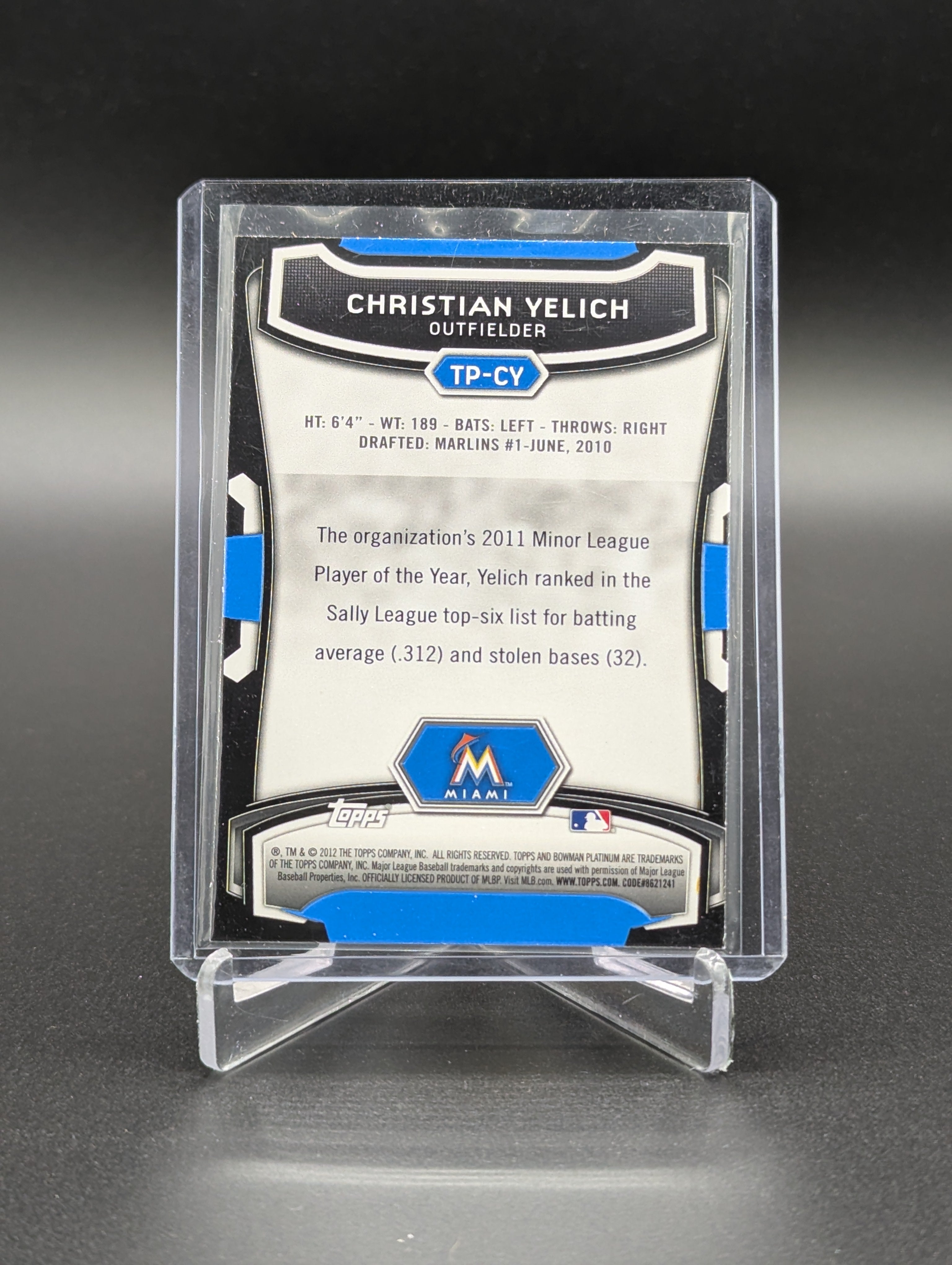 2012 Bowman Platinum Top Prospects #TP-CY Christian Yelich Marlins