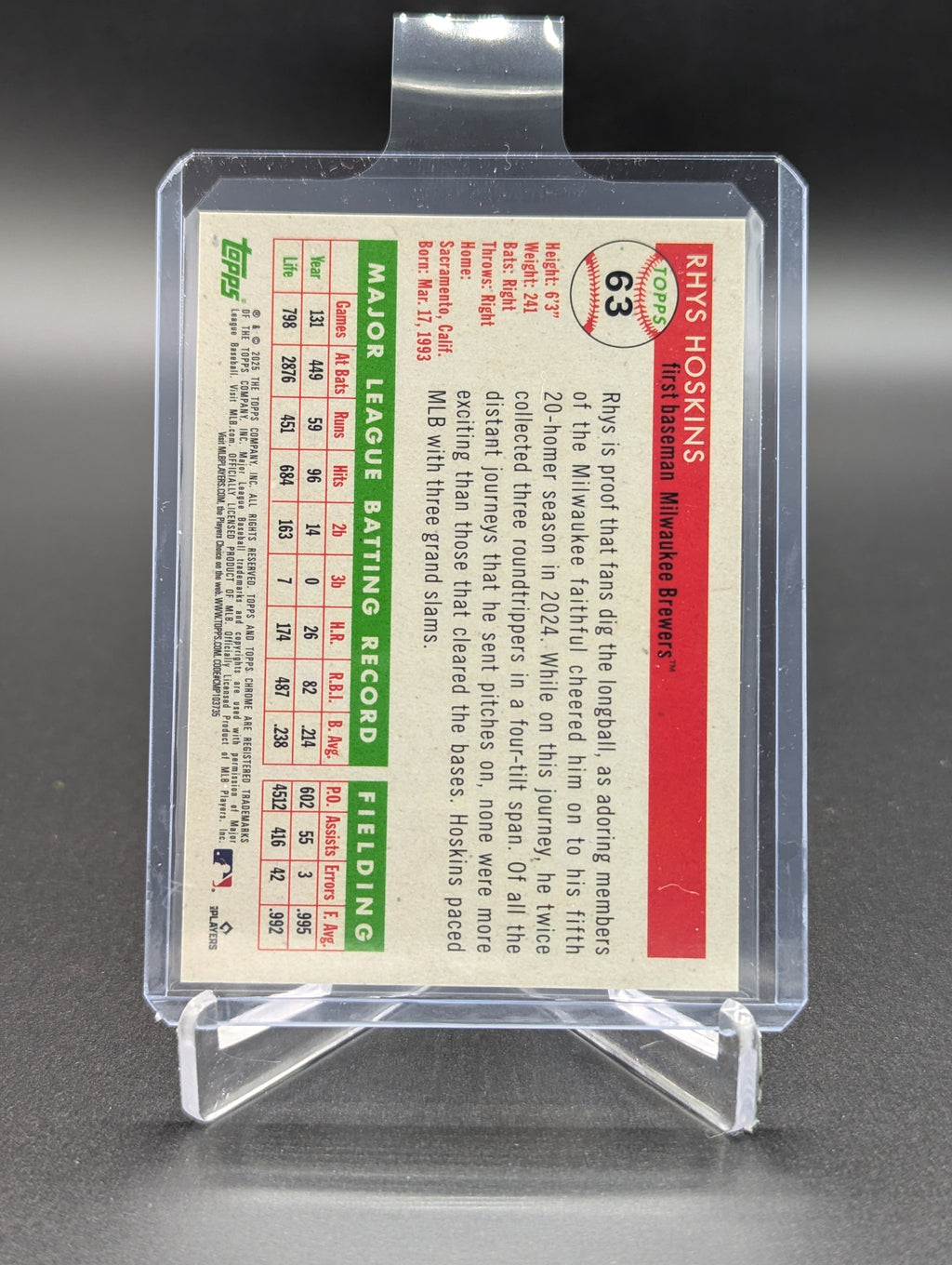 2025 Topps Chrome Platinum Gold Wave /50 #63 Rhys Hoskins