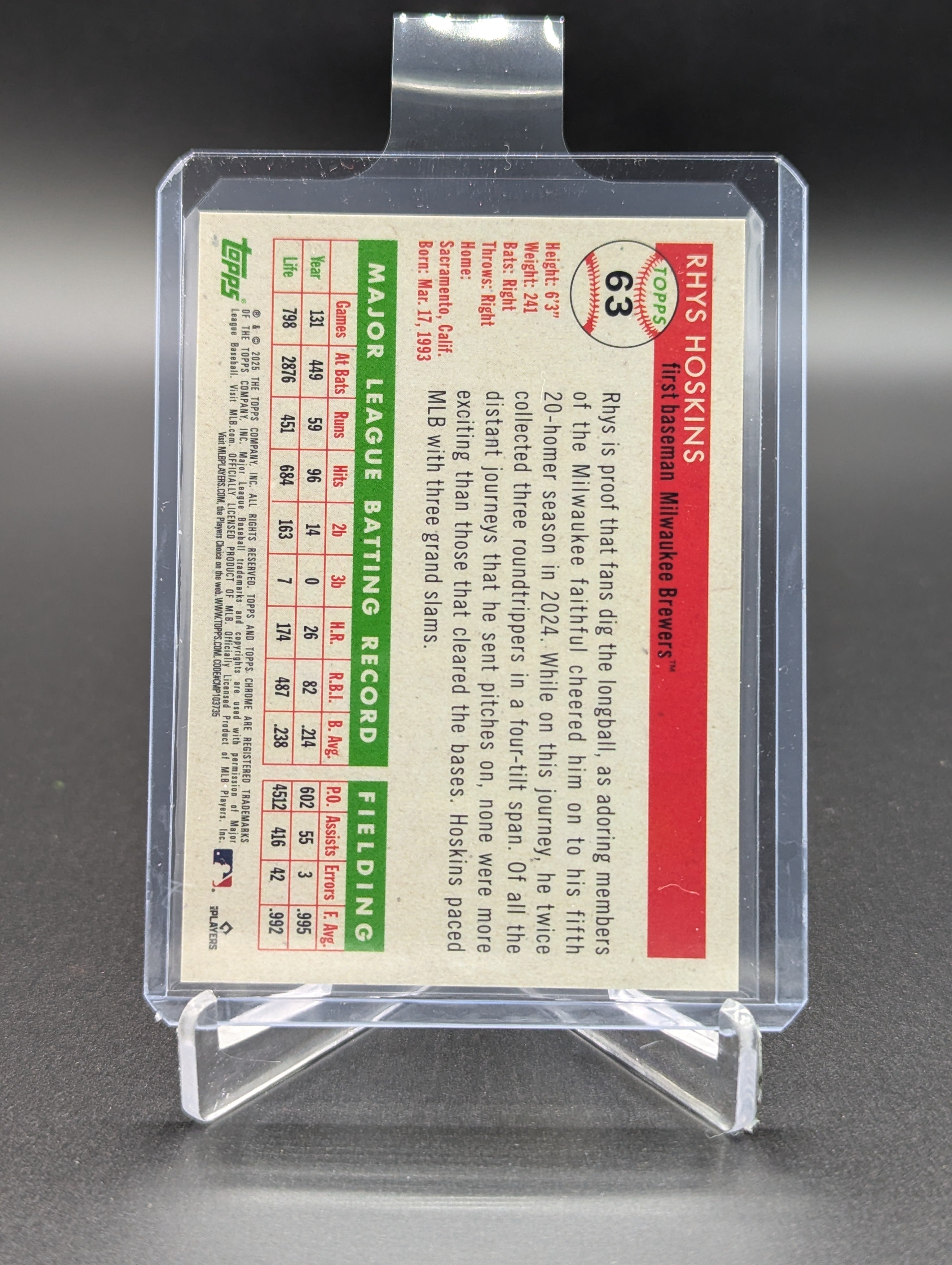 2025 Topps Chrome Platinum Gold Wave /50 #63 Rhys Hoskins