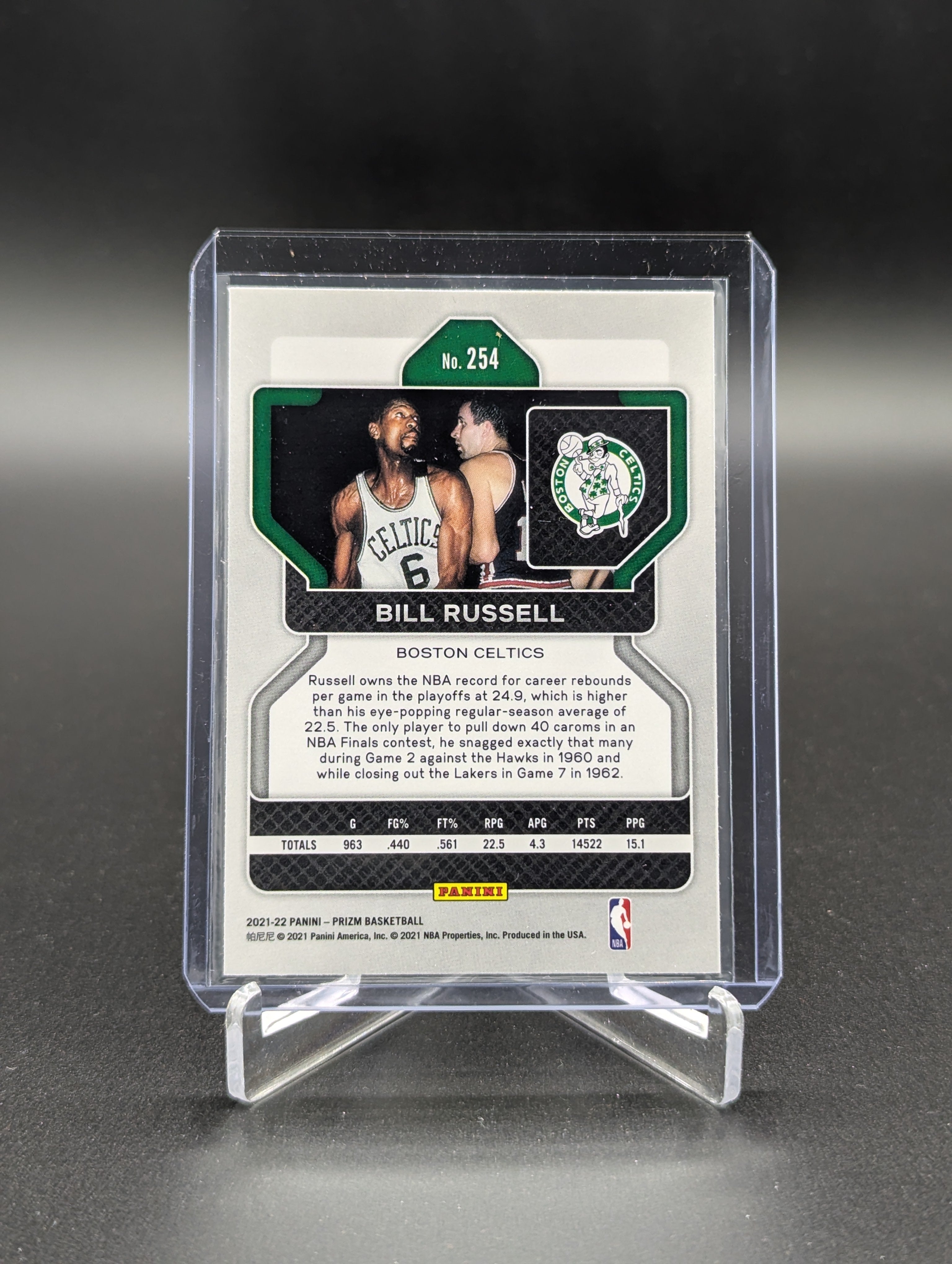 2021-22 Prizm #254 Bill Russell Celtics