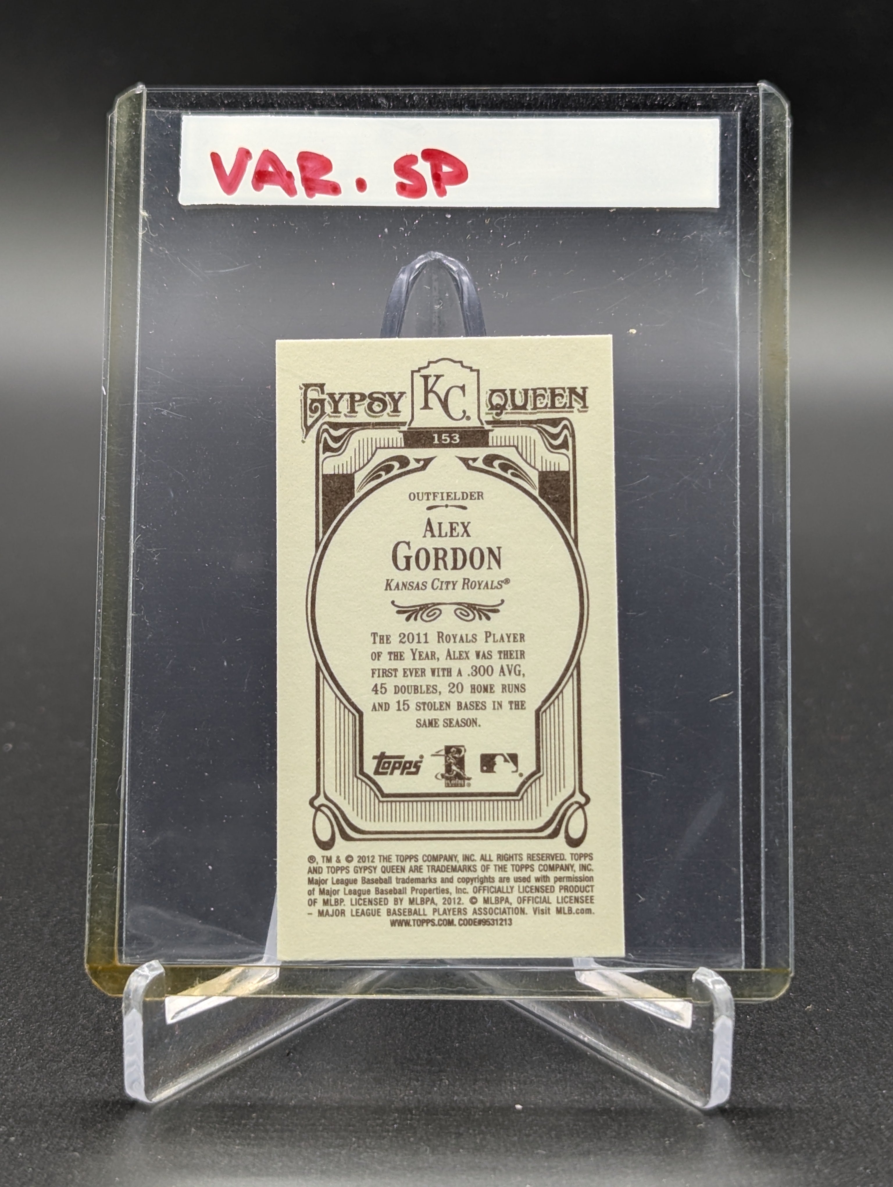 2012 Topps Gypsy Queen Mini Image Variation #153 Alex Gordon Royals