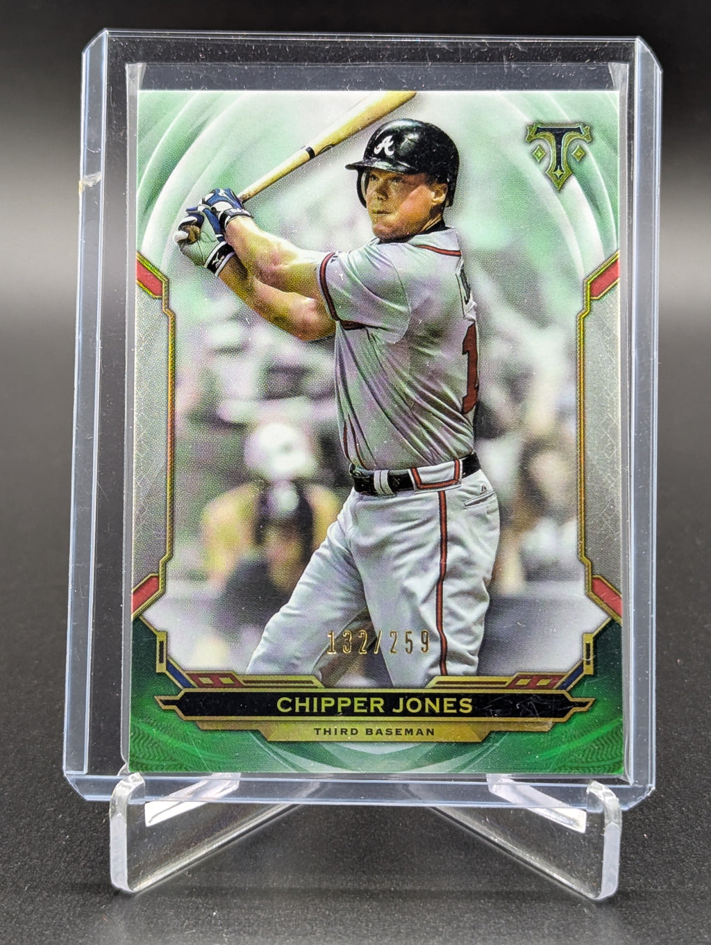 2019 Topps triple Threads Emerald #42 Chipper Jones #/259 Braves