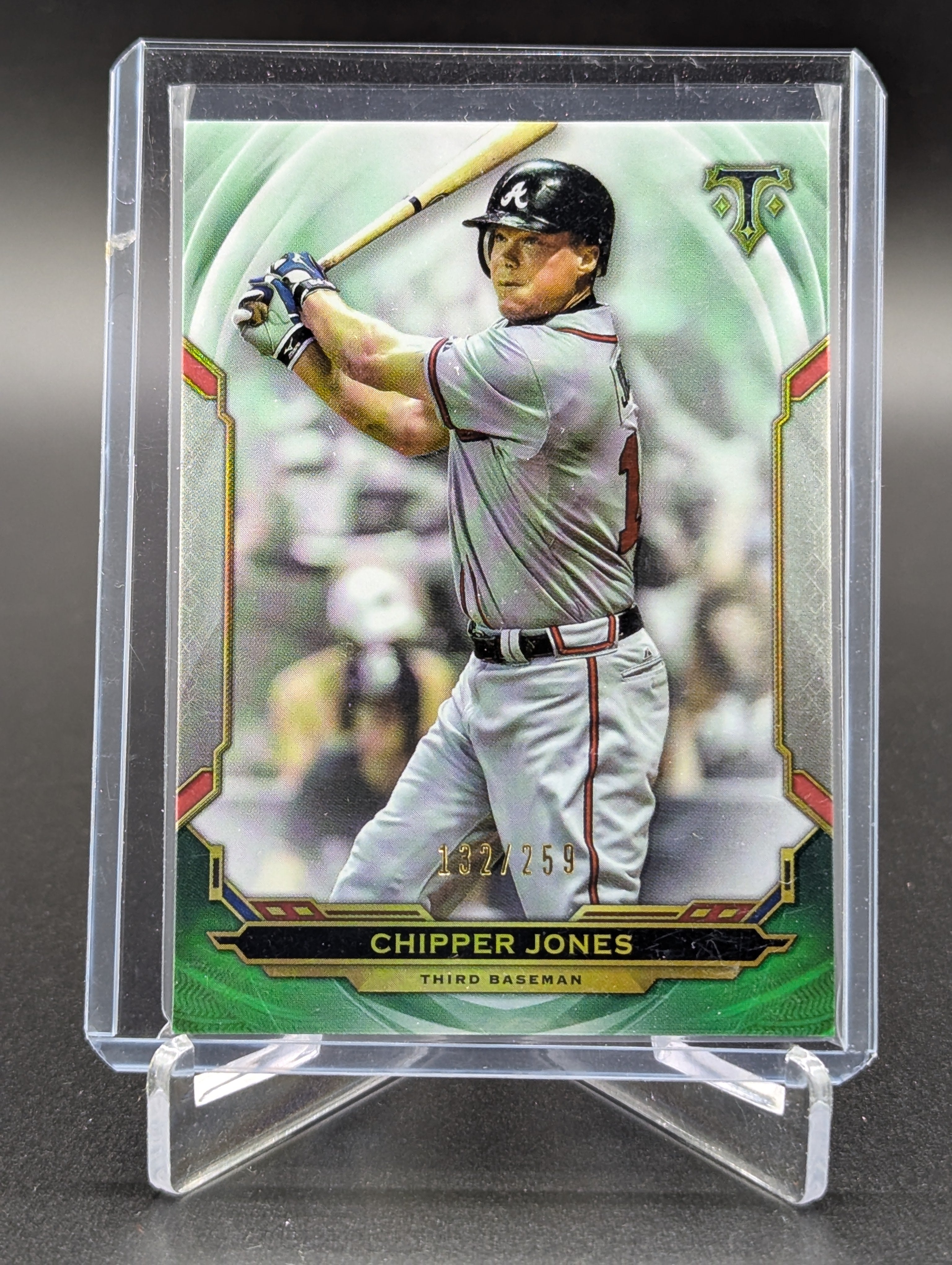 2019 Topps triple Threads Emerald #42 Chipper Jones #/259 Braves