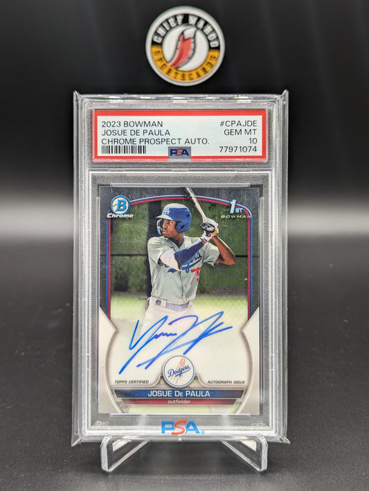 2023 Bowman Chrome Auto #CPAJDE Josue De Paula PSA 10 Dodgers