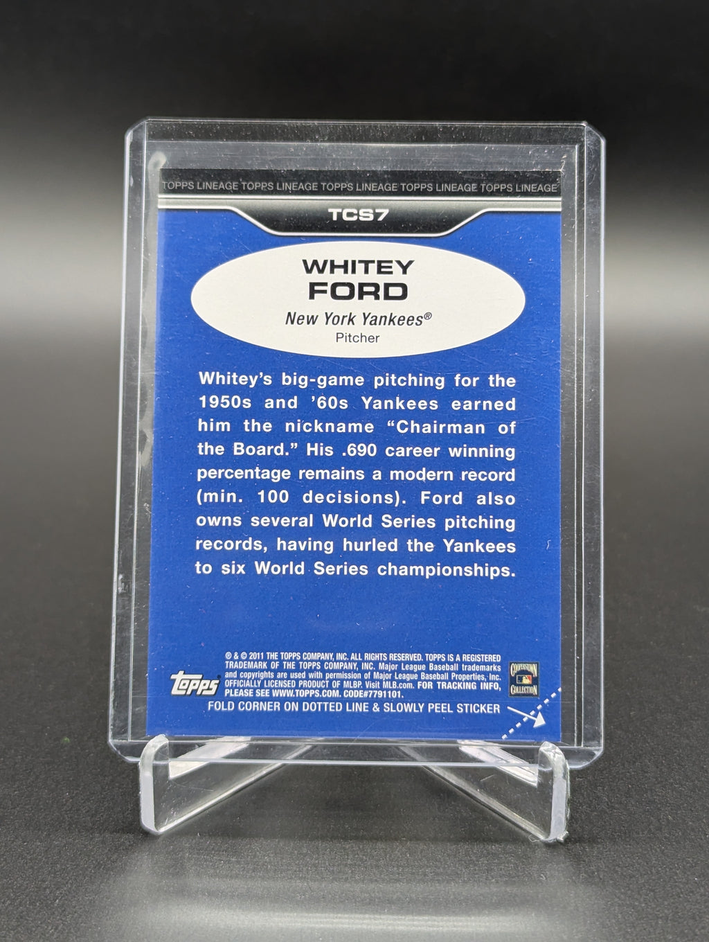 2011 Topps Lineage Cloth Stickers Whitey Ford Yankees