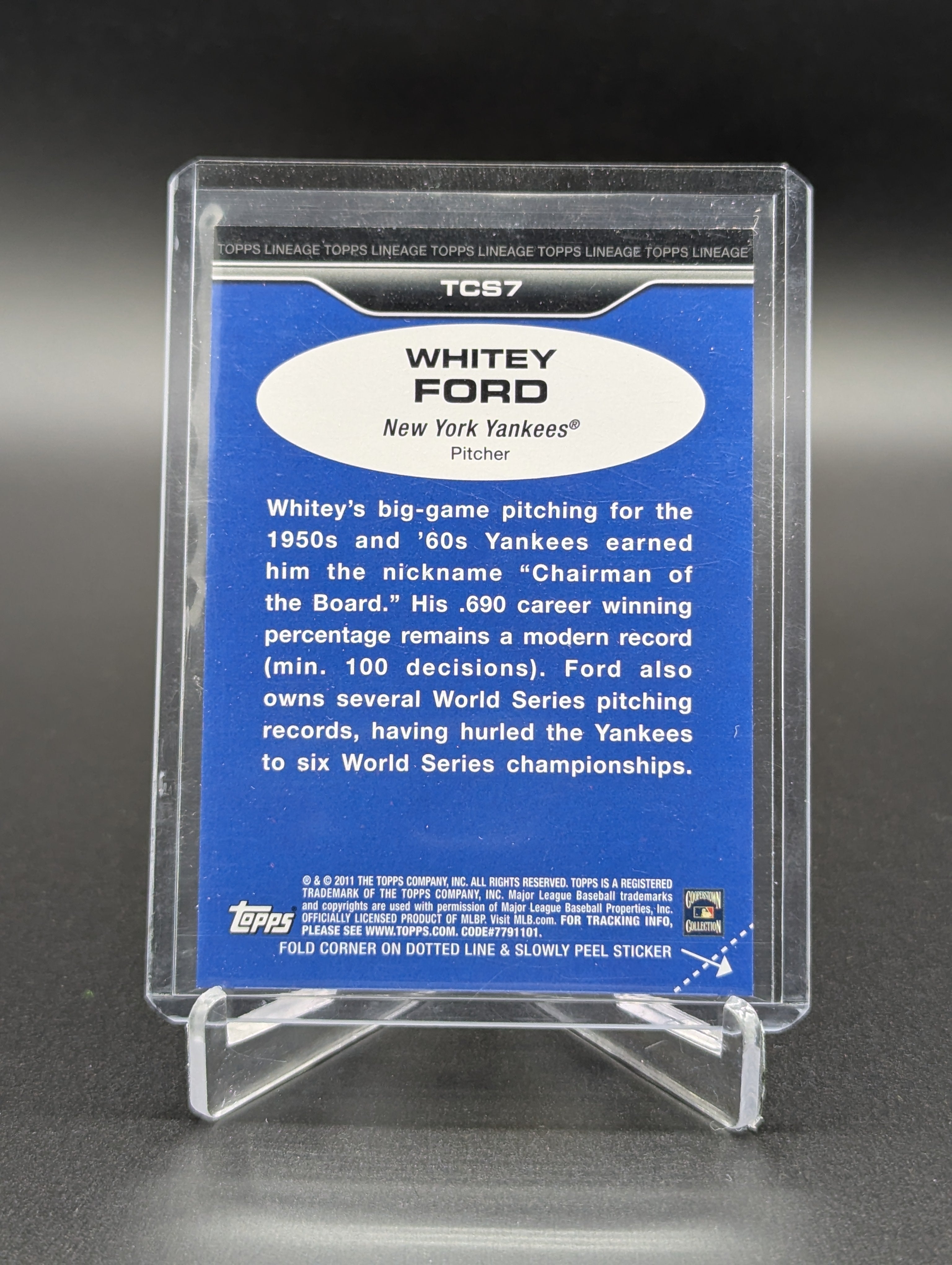 2011 Topps Lineage Cloth Stickers Whitey Ford Yankees
