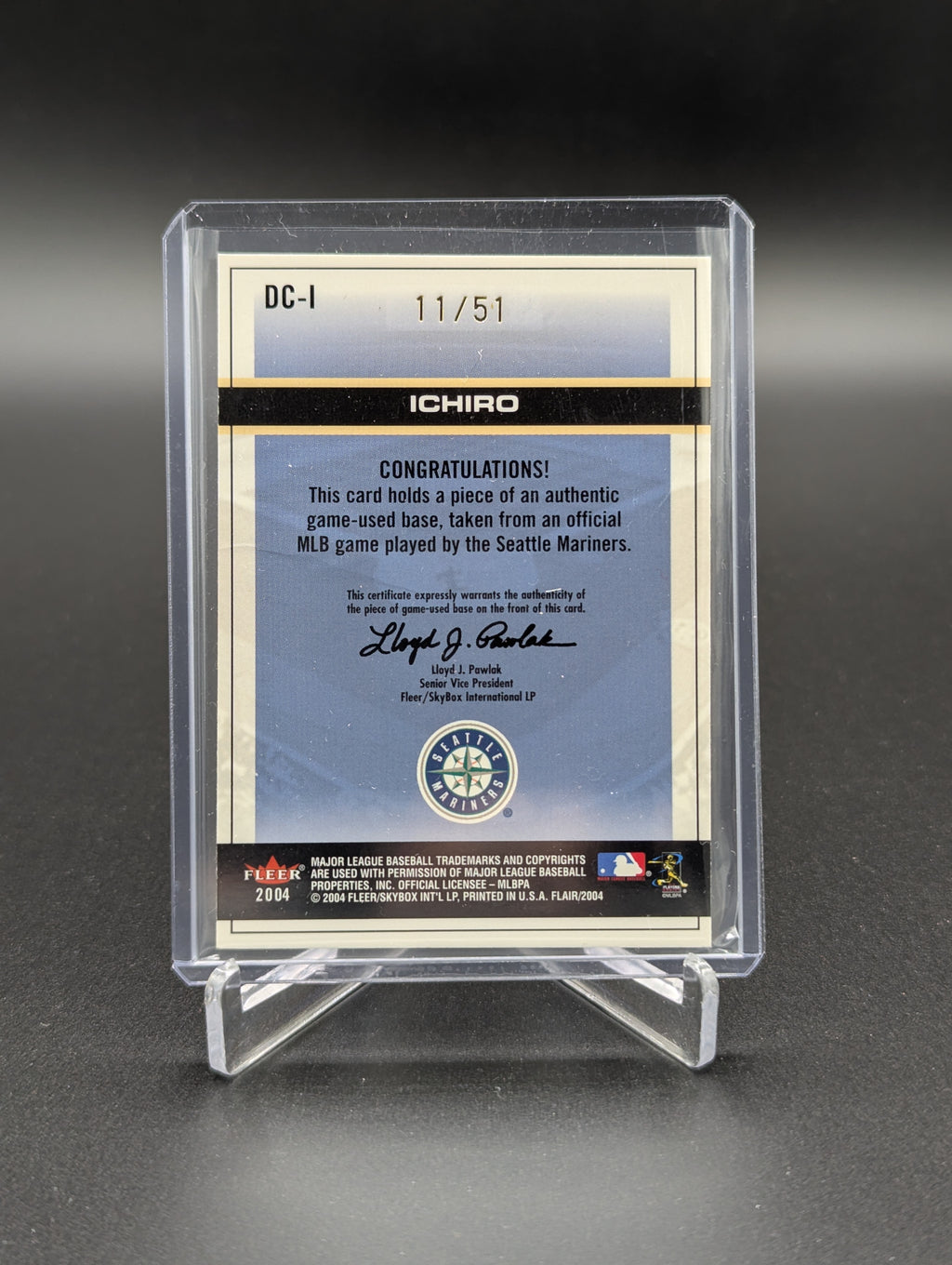 2004 Flair Diamond Cuts #DC-1 Ichiro #/51 Mariners