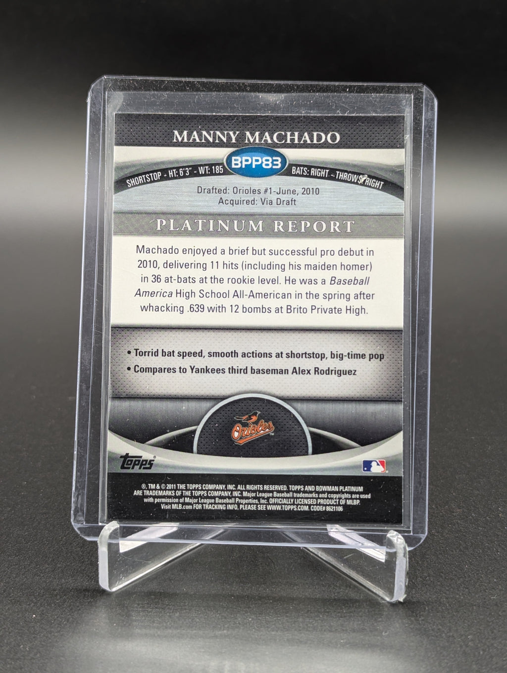 2011 Bowman Platinum Refractor #BPP83 Manny Machado