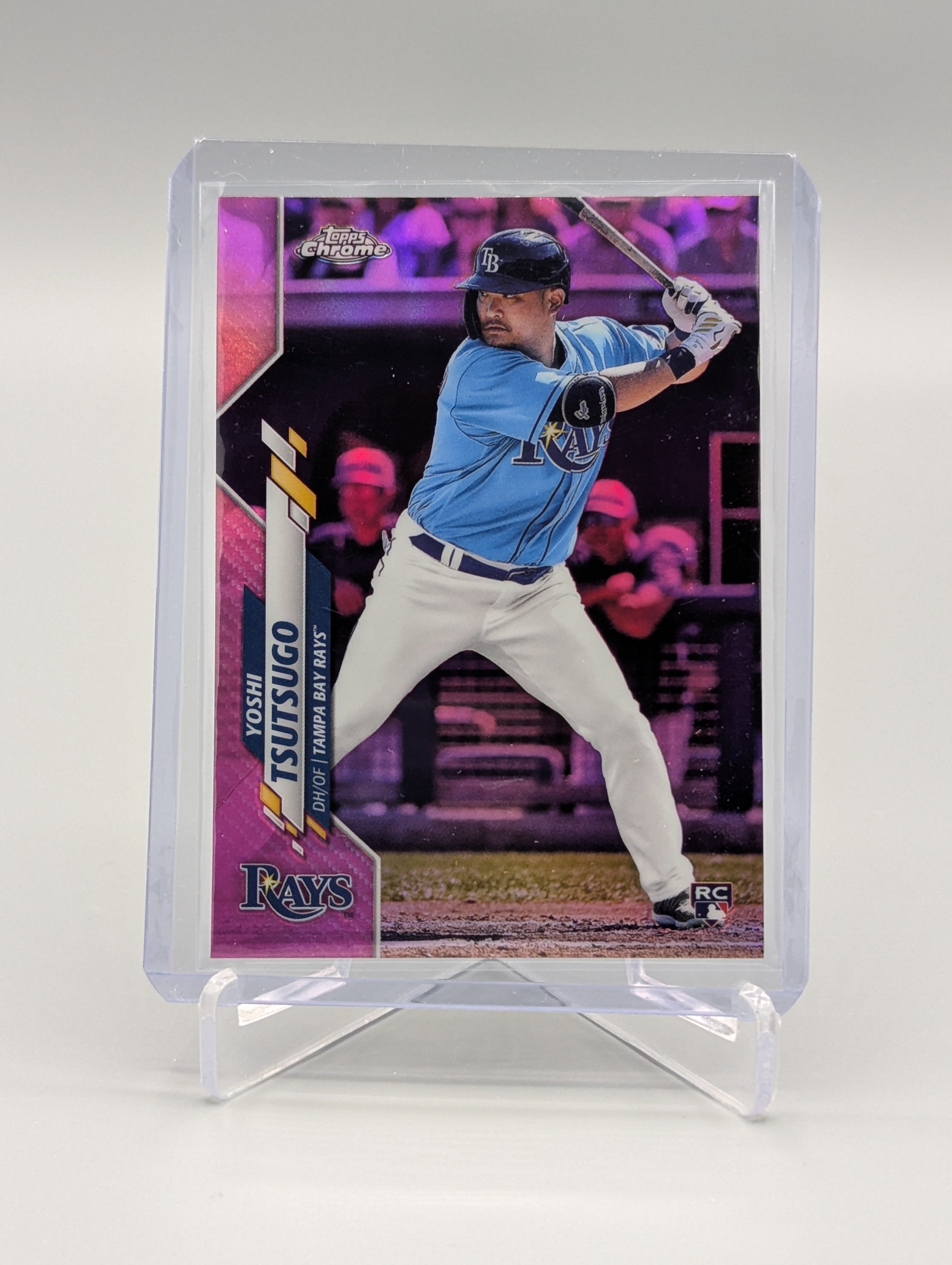 2020 Topps Chrome Update Pink Refractor #U-26 Yoshi Tsutsugo RC Rays