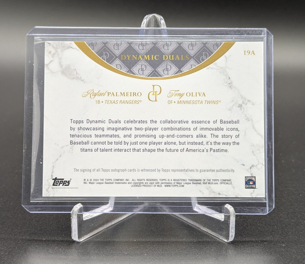 2024 Topps Dynamic Duals Dual Auto Ruby /10 #19A Rafael Palmeiro Tony Oliva