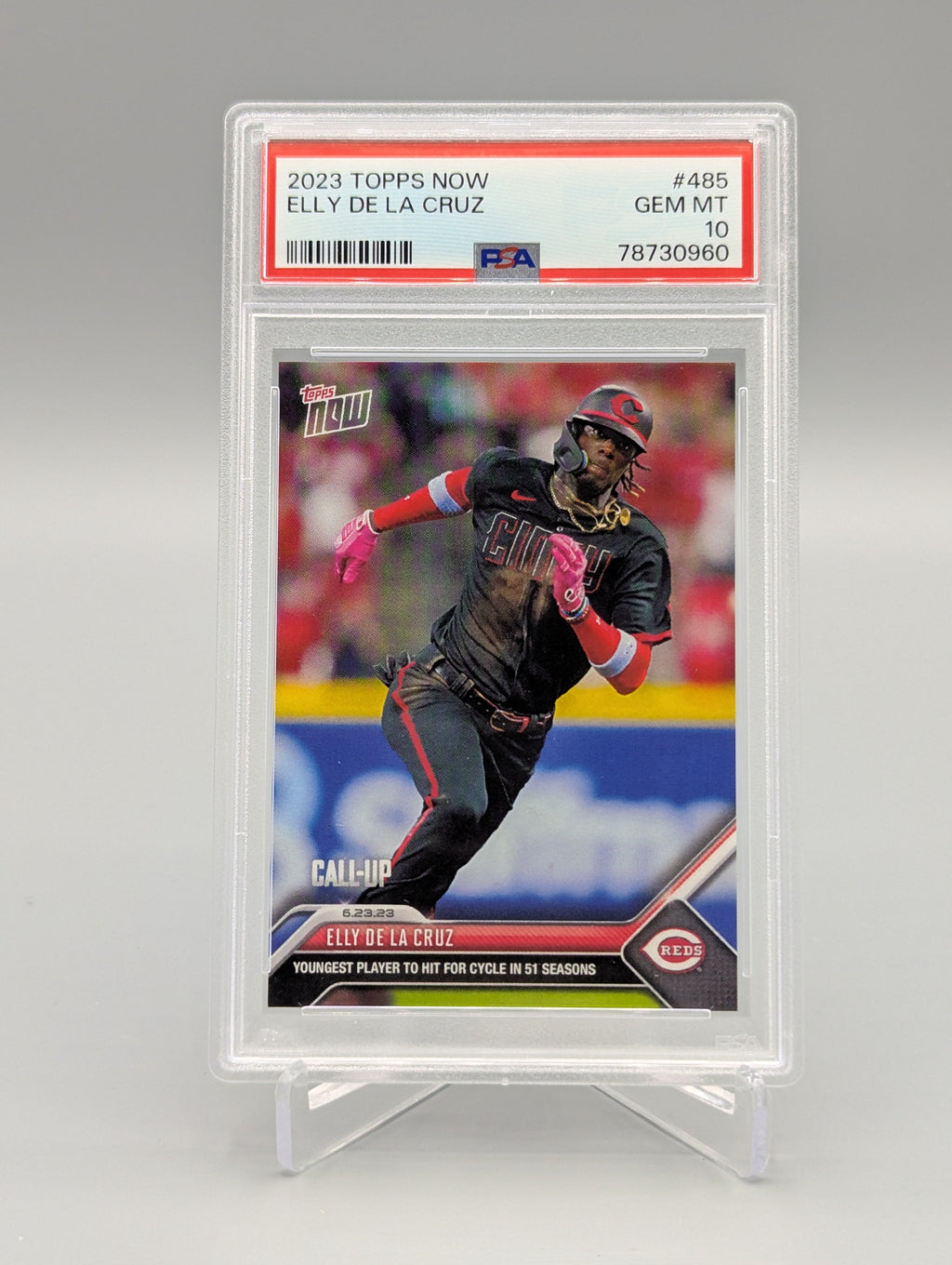 2023 Topps Now #485 Elly De La Cruz PSA 10 Reds