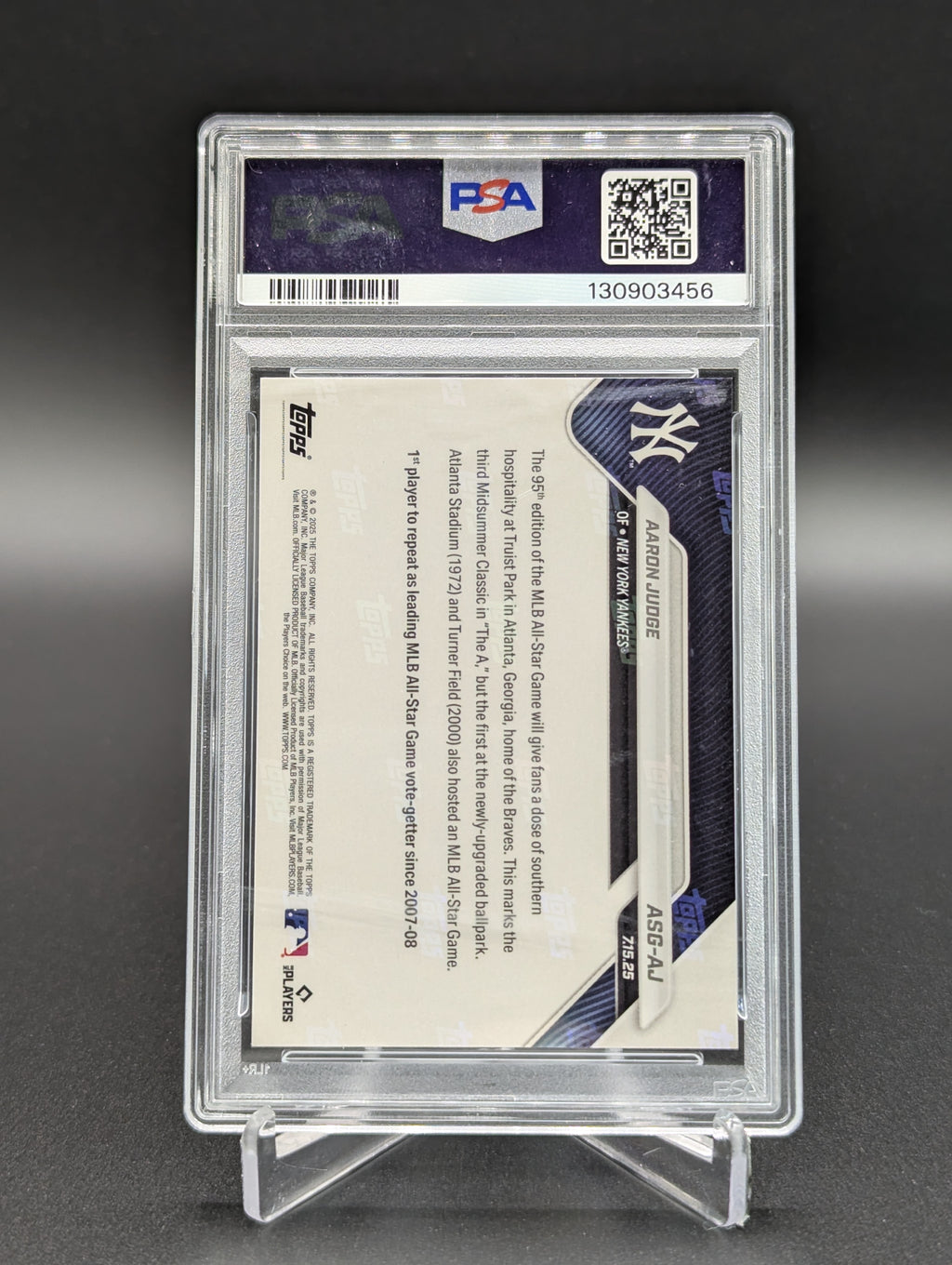 2025 Topps Now ASG #AJ Aaron Judge Yankees PSA 10