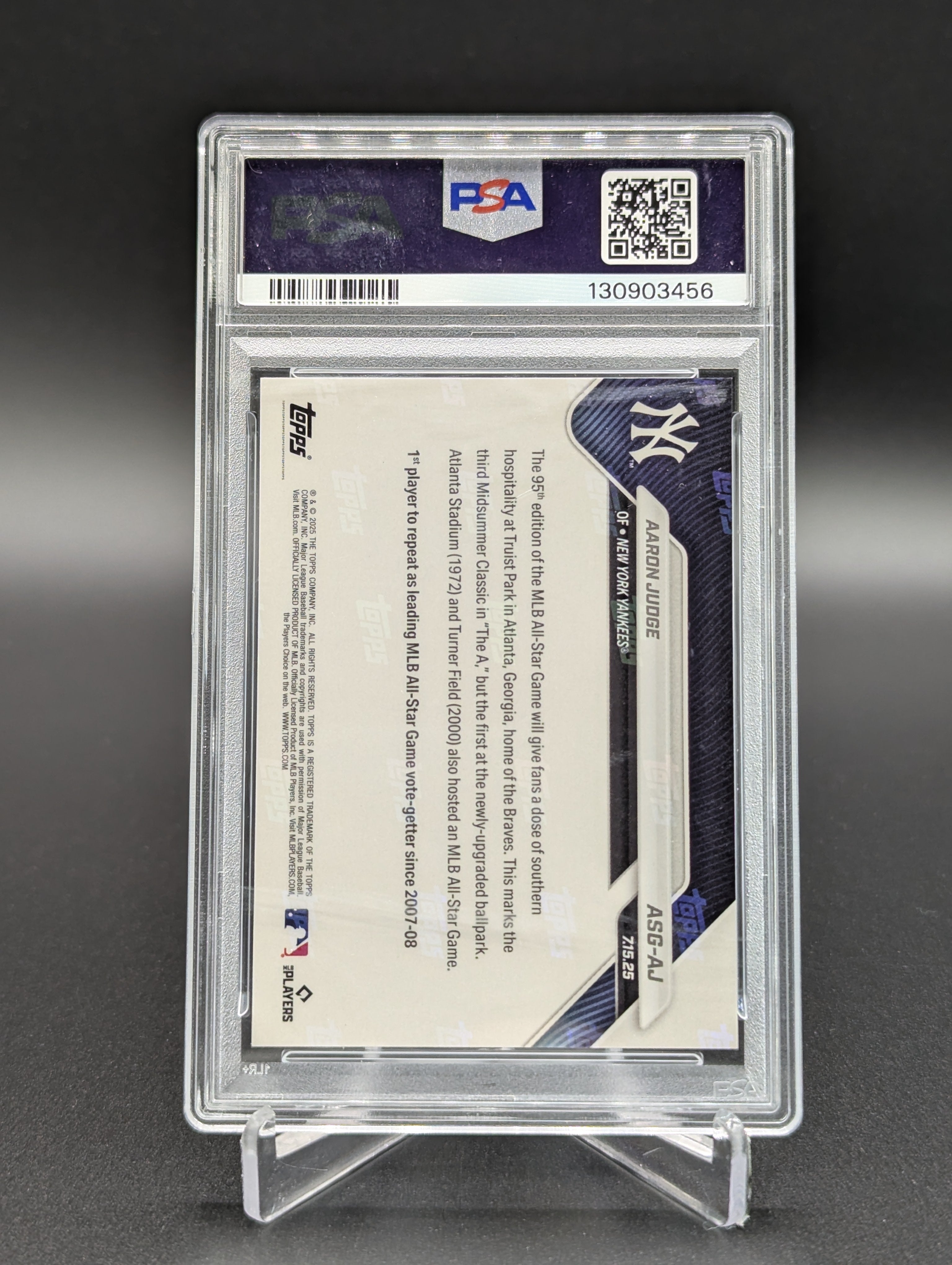 2025 Topps Now ASG #AJ Aaron Judge Yankees PSA 10