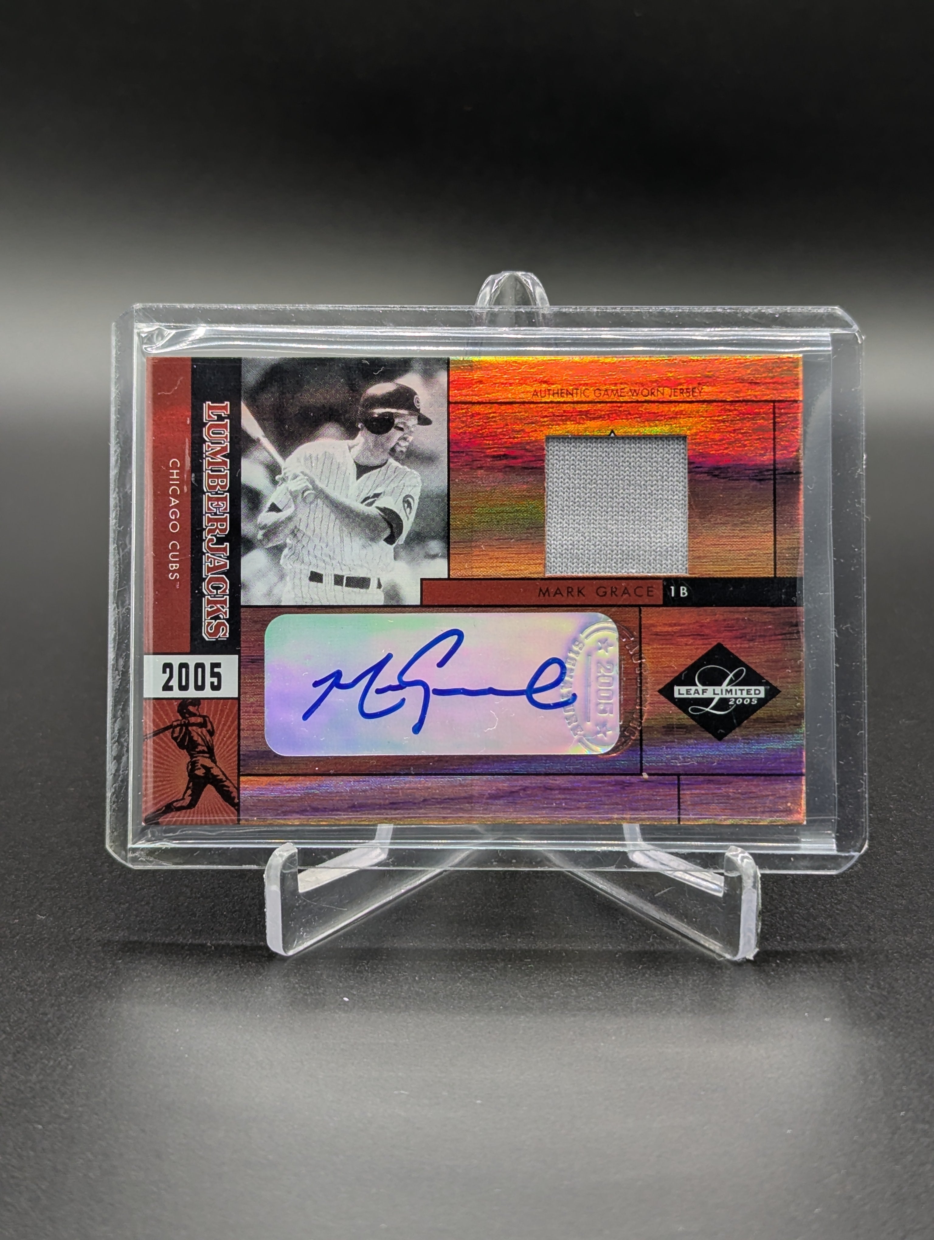 2005 Leaf Limited Lumberjacks Relic Auto /25 LJ-23 Mark Grace Cubs