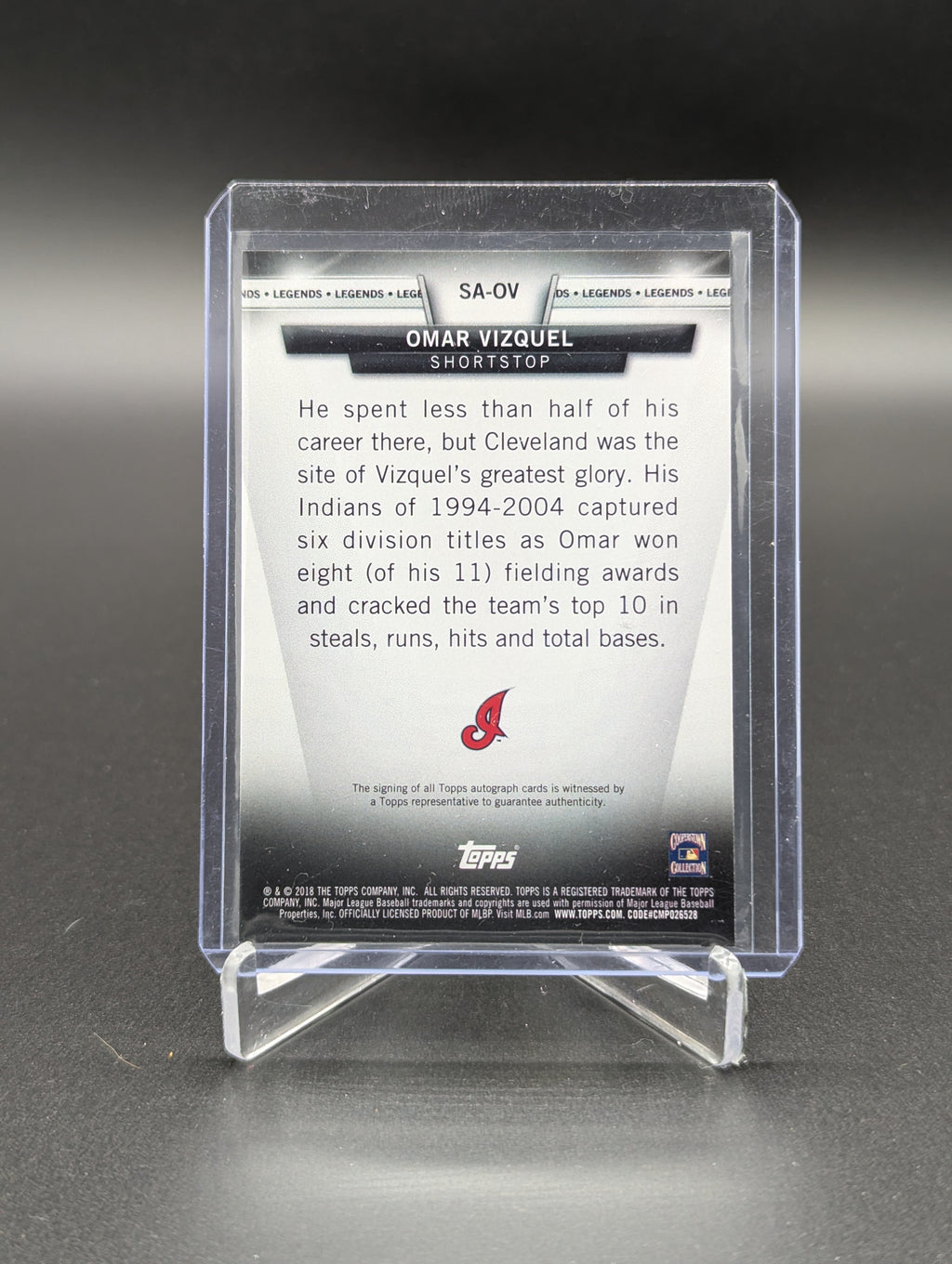 2018 Topps Legends Auto #SA-OV Omar Vizquel Indians