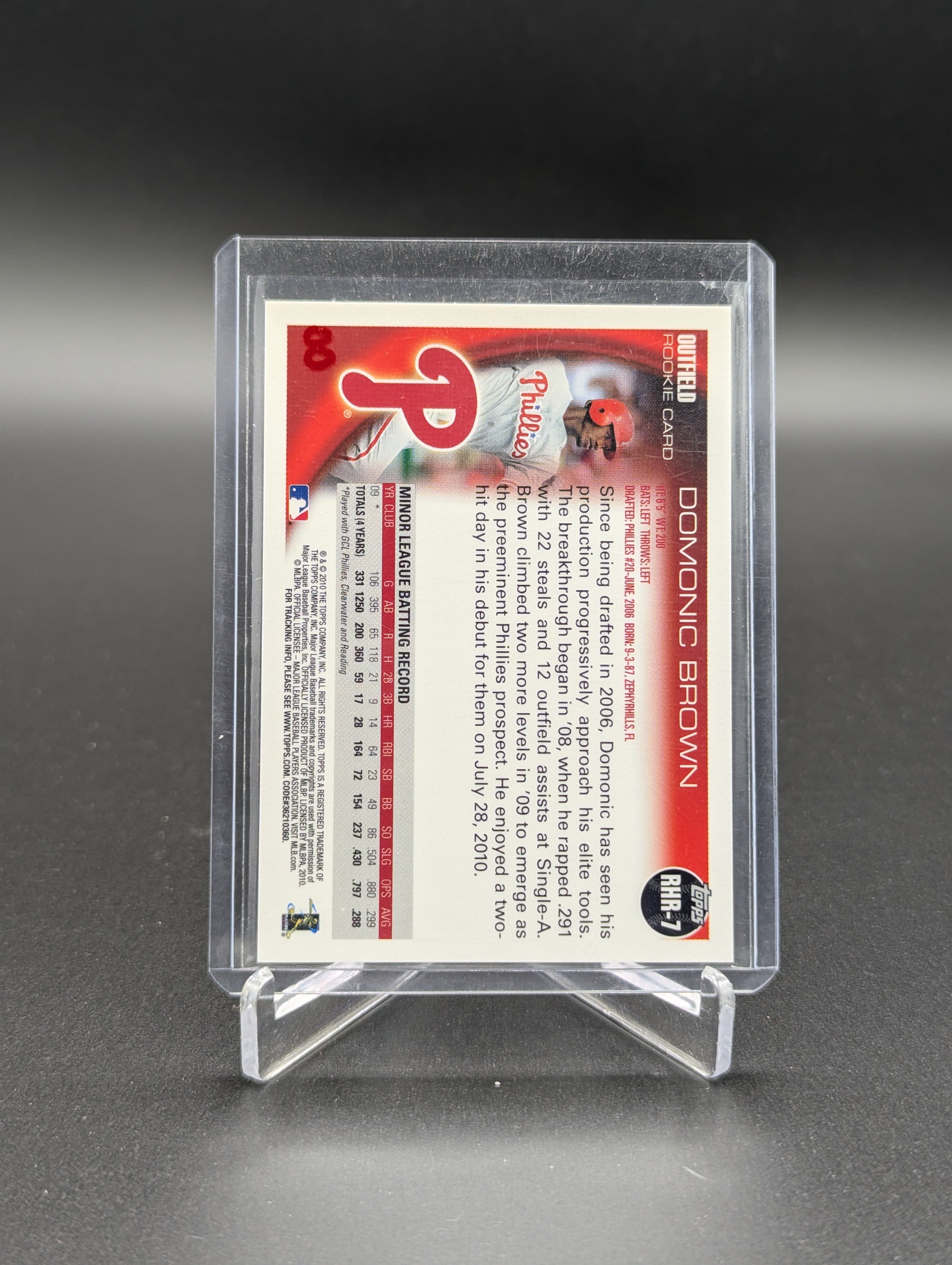 2010 Topps Red Hot Rookie Redemption #RHR-7 Domonic Brown Phillies