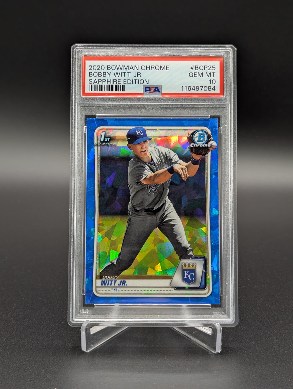 2020 Bowman Chrome Sapphire #BCP25 Bobby Witt Jr PSA 10 Royals