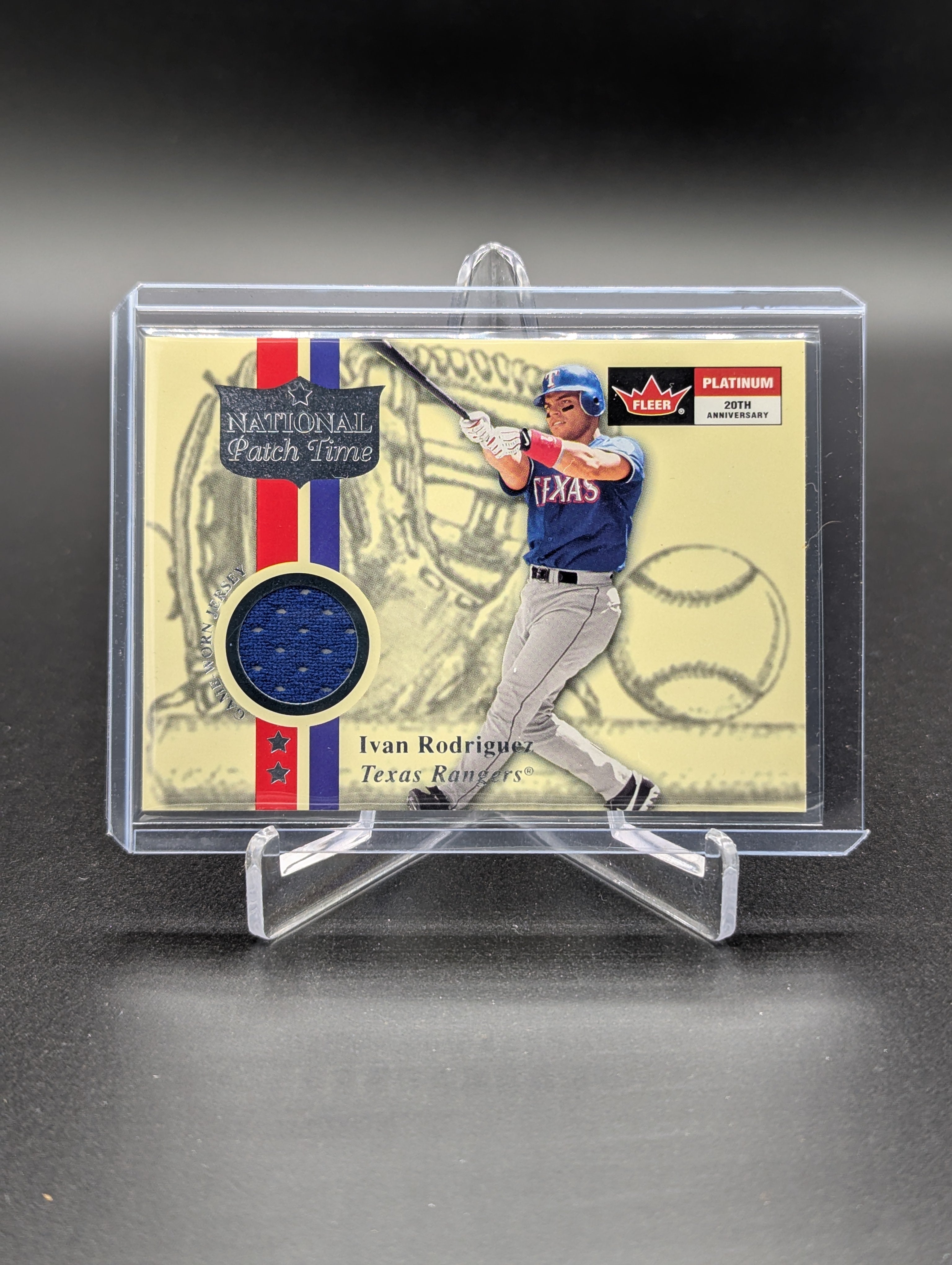 2001 Fleer Platinum National Patch Time Ivan Rodriguez Rangers