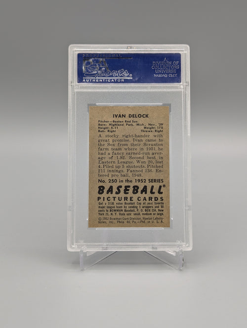 1952 Bowman #250 Ivan Delock Red Sox PSA 8