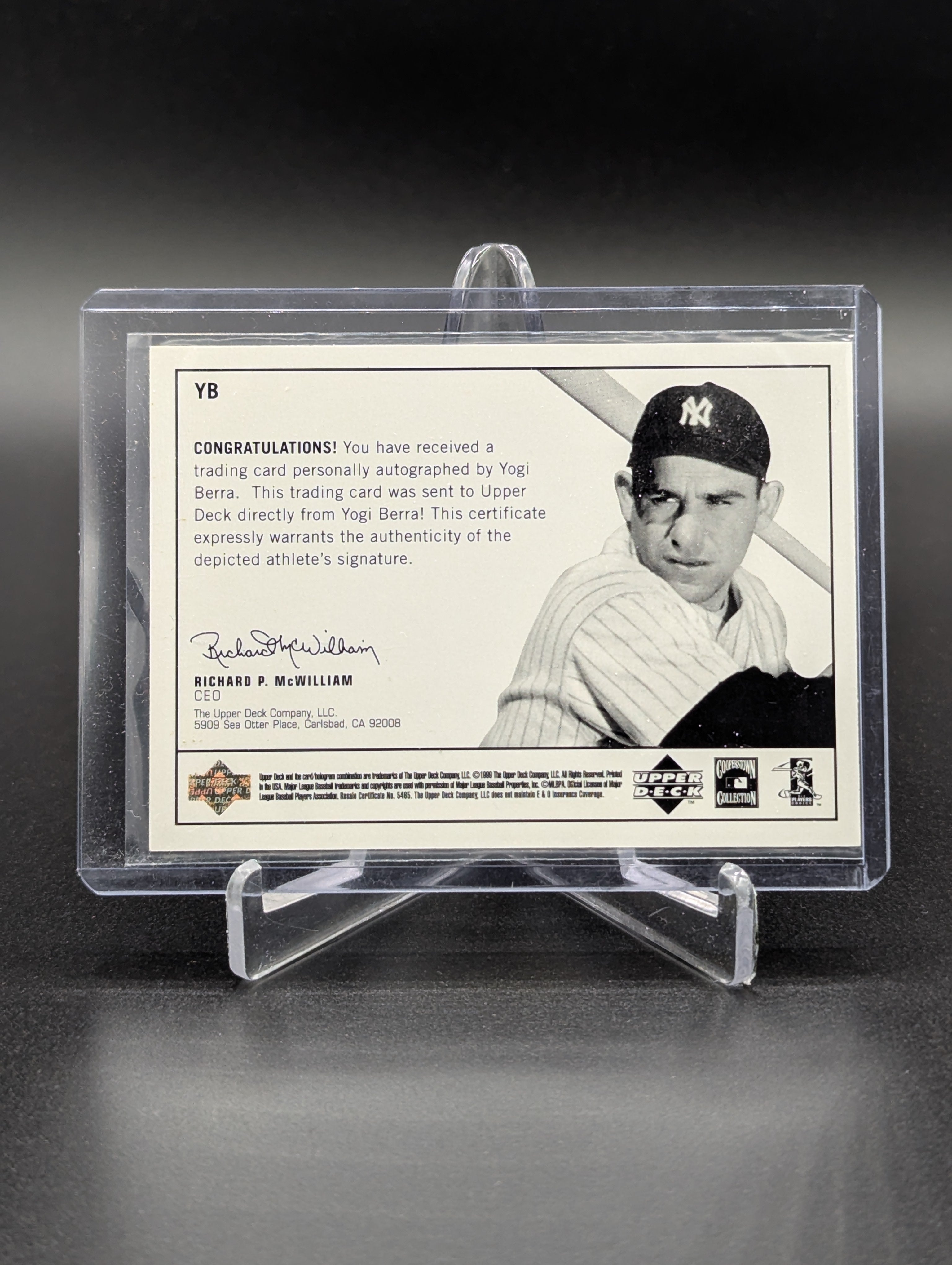 1999 UD Century Legends #YB Yogi Berra Yankees