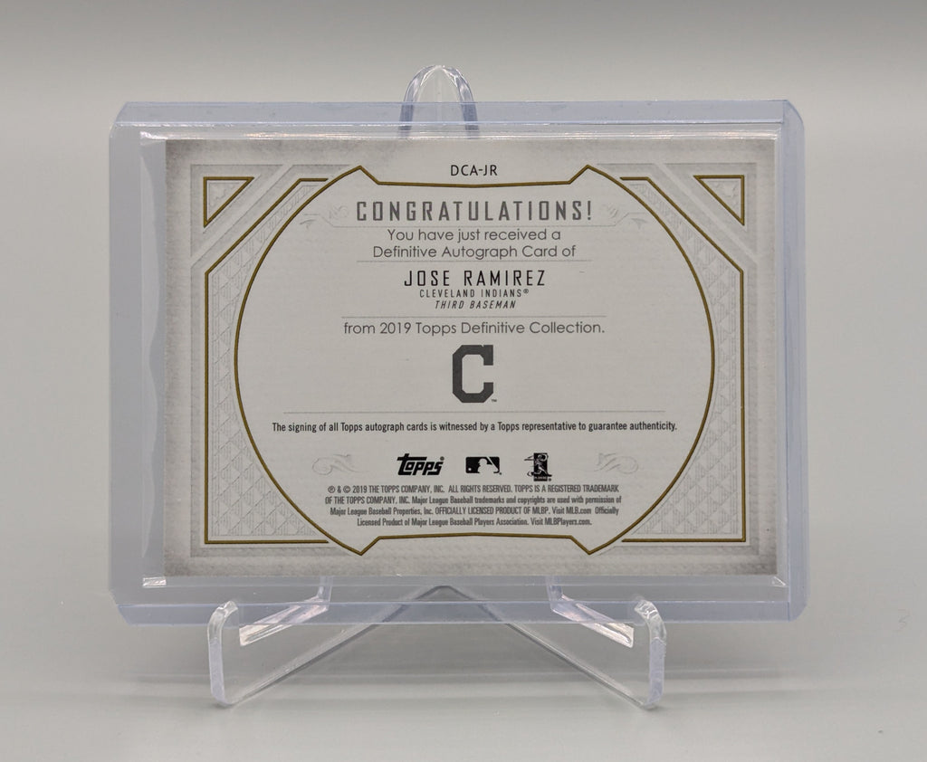 2019 Topps Definitive Collection Auto #DCA-JR Jose Ramirez #/25 Indians