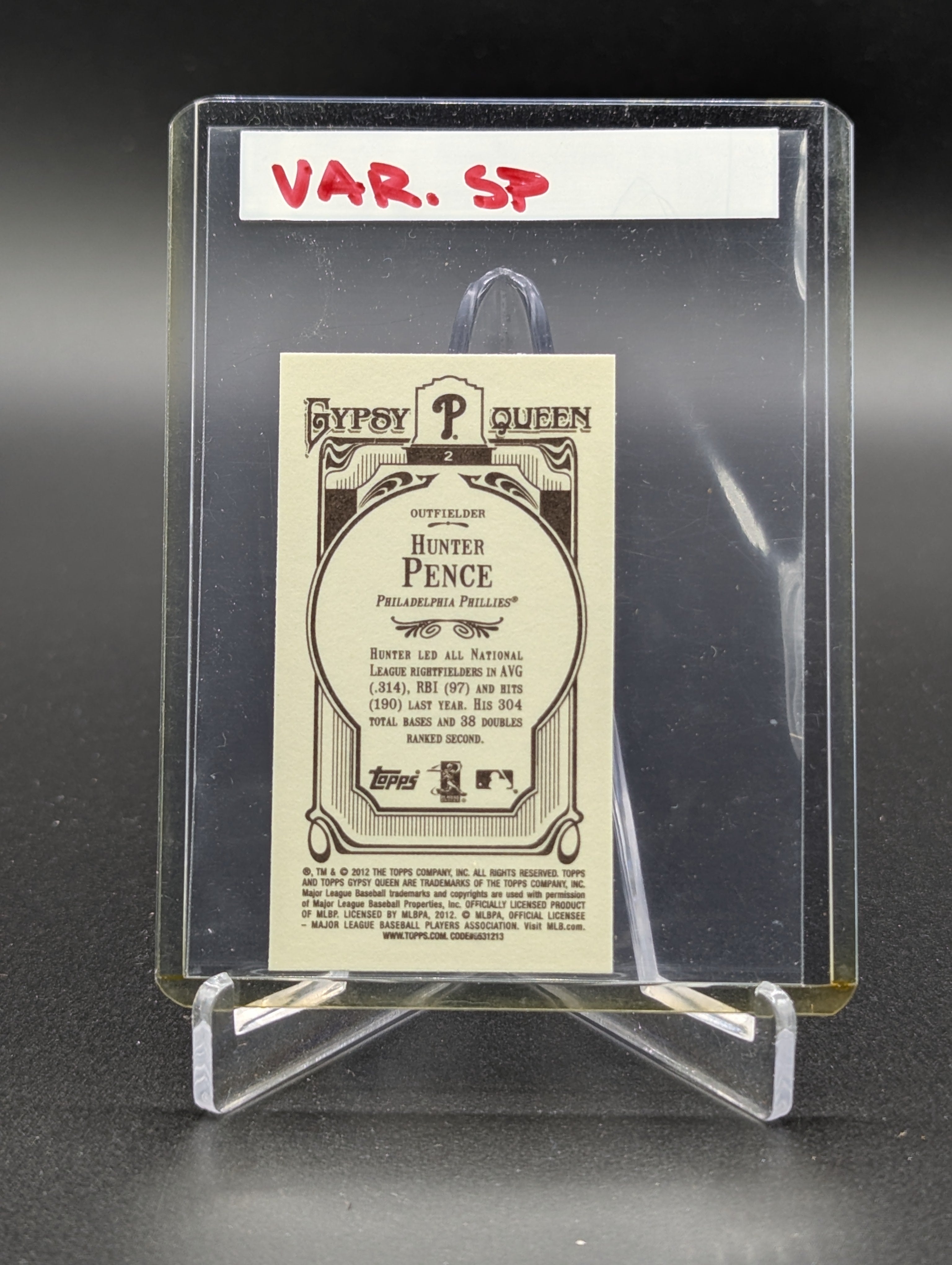 2012 Topps Gypsy Queen Mini Image Variation #2 Hunter Pence Phillies