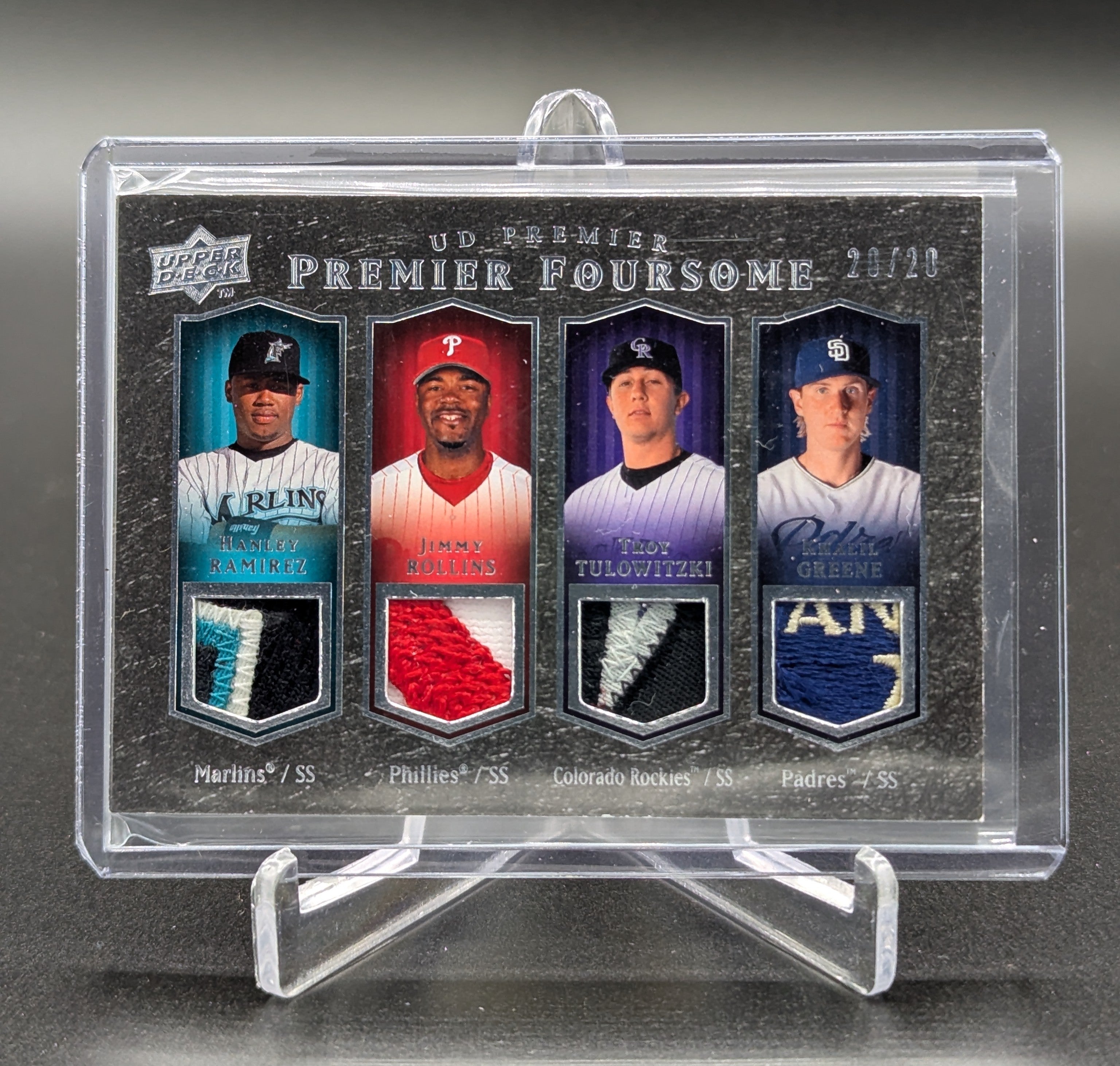2008 UD Premier Premier Foursome /20 #QP-RRTG Ramirez Rollins Tulowitzki Greene