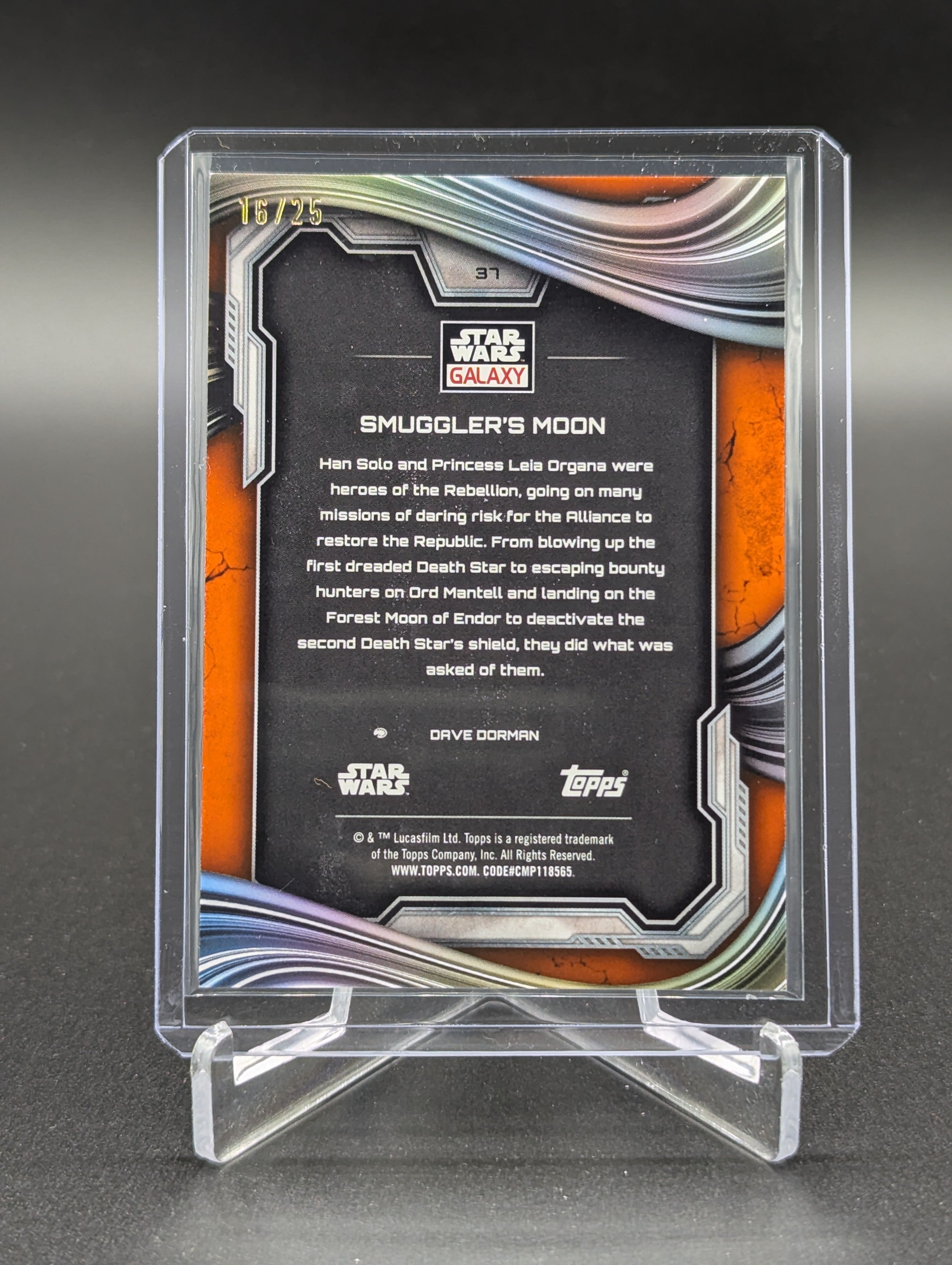 2025 Topps Chrome Star Wars Galaxy Orange Refractor #37 Smuggler's Moon