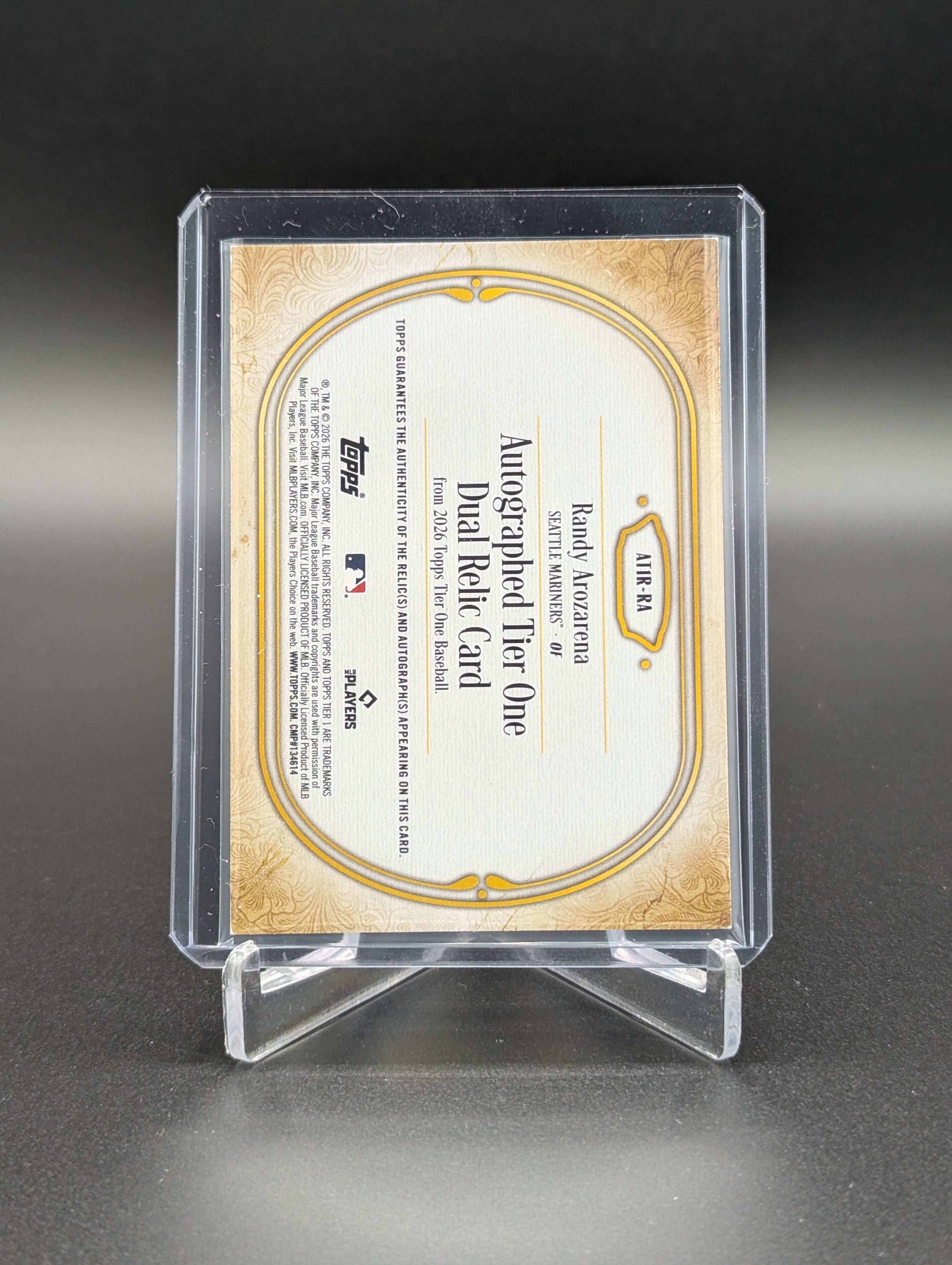 2026 Topps Tier One Autograph Relics /99 #AT1R-RA Randy Arozarena