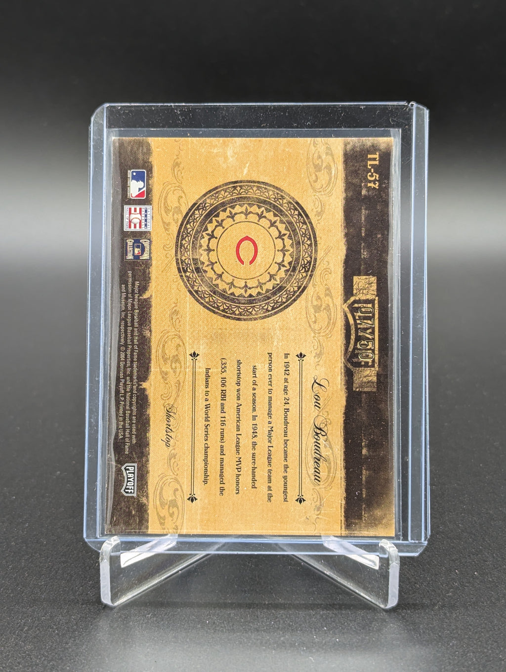 2004 Playoff Prime Cuts Timeline #TL-57 Lou Boudreau #/50 Indians