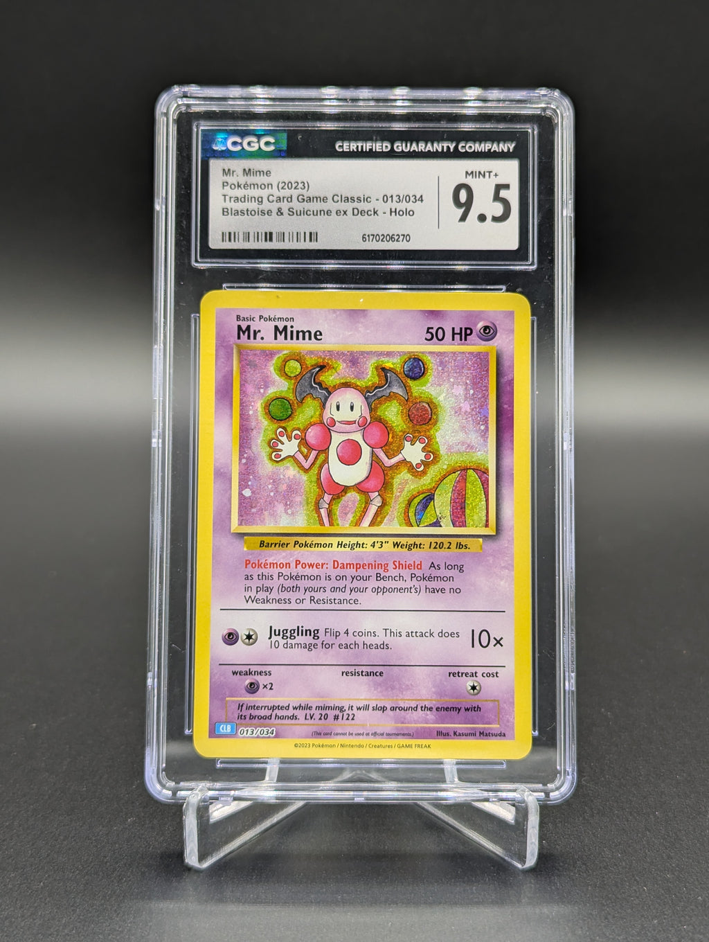 2023 Pokemon Blastoise & Suicune ex Deck Holo Mr. Mime CGC 9.5