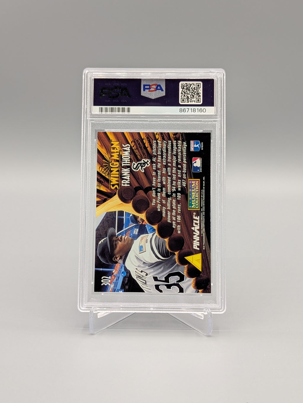1995 Pinnacle Museum Collection #302 Frank Thomas PSA 8 White Sox