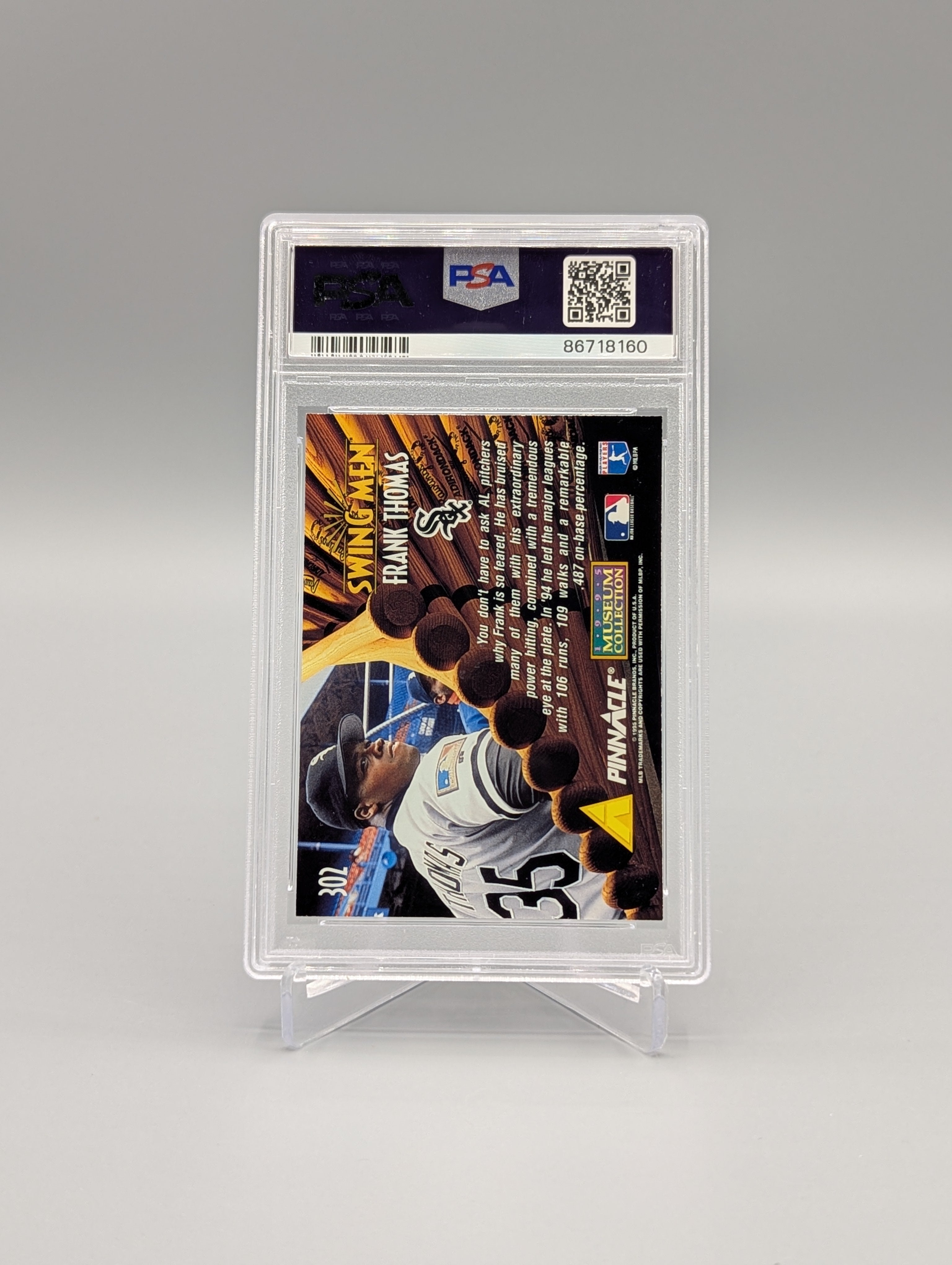 1995 Pinnacle Museum Collection #302 Frank Thomas PSA 8 White Sox