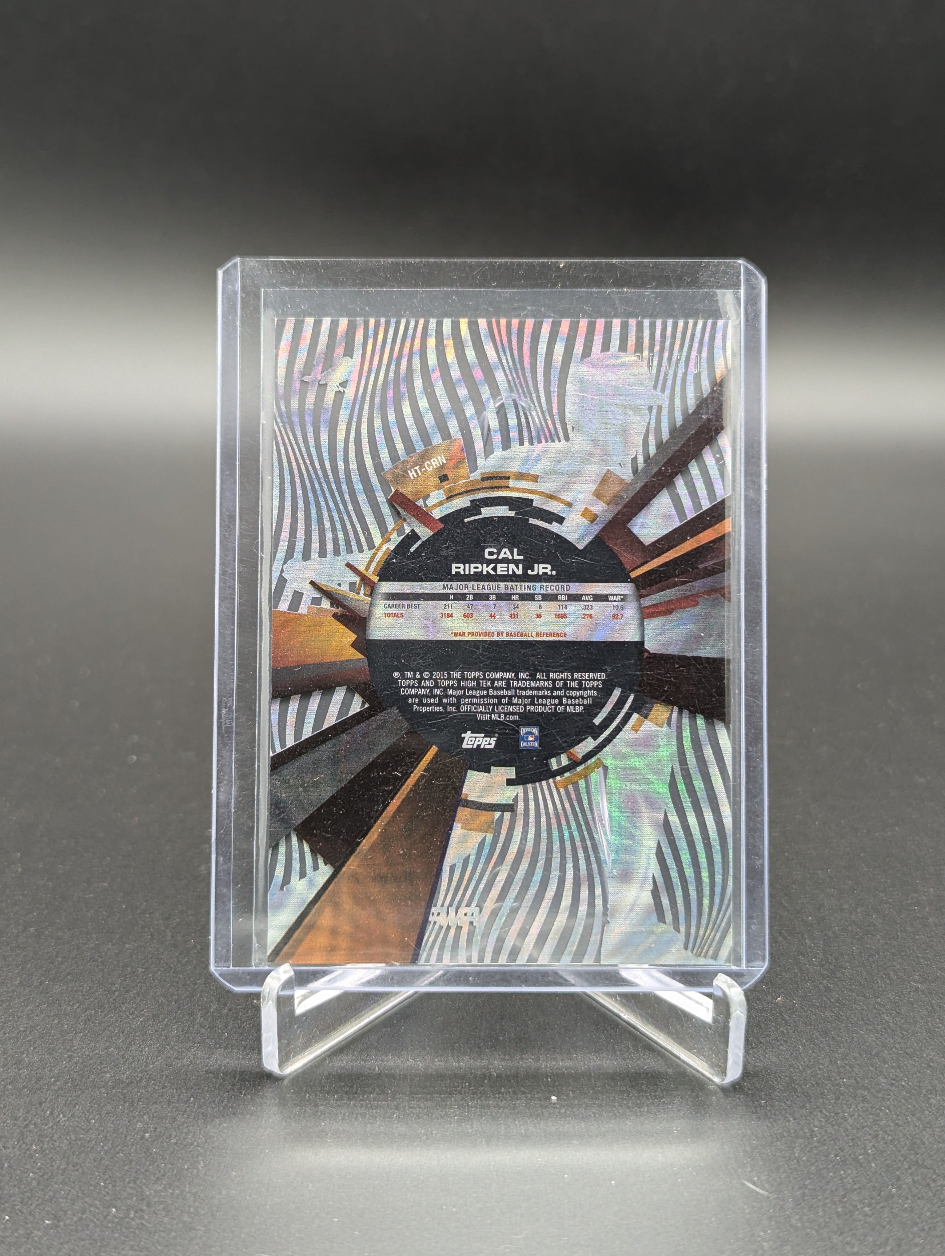 2015 Topps High Tek Confetti Diffractor /99 Cal Ripken Jr Orioles