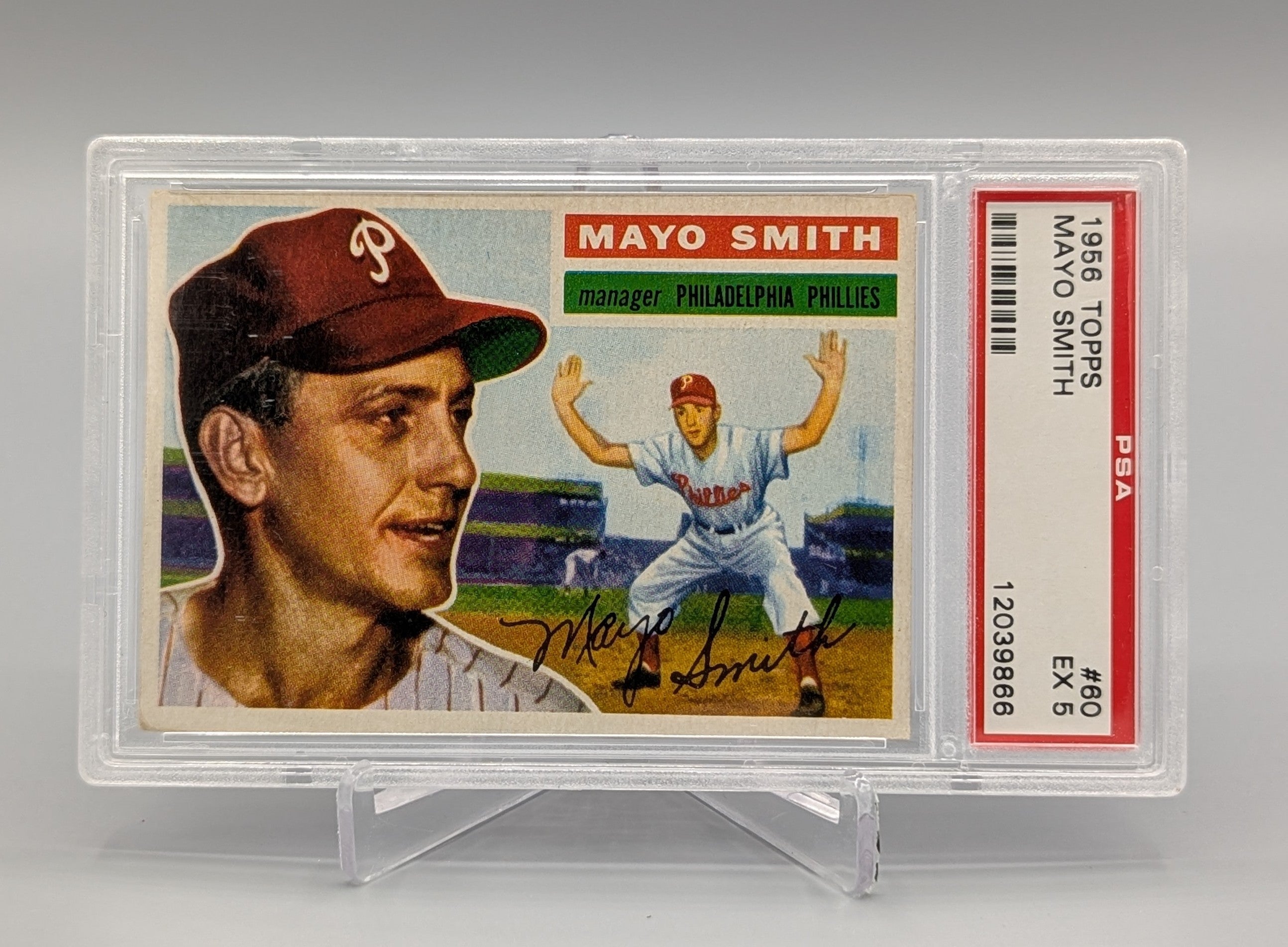 1956 Topps #60 Mayo Smith PSA 5 Phillies