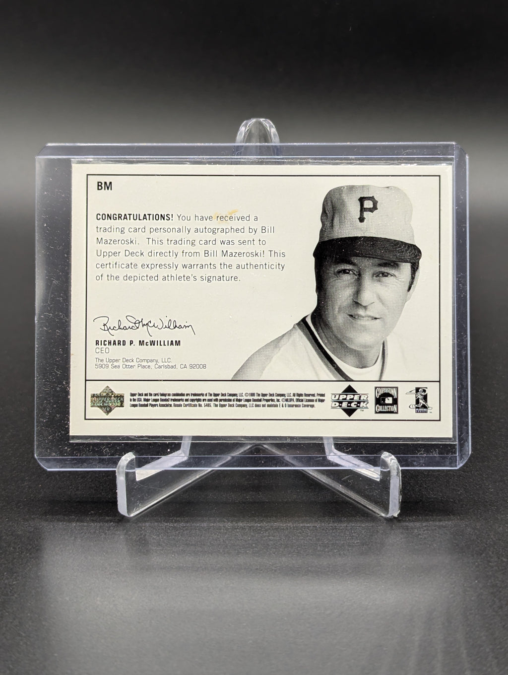 1999 UD Century Legends #BM Bill Mazeroski Pirates