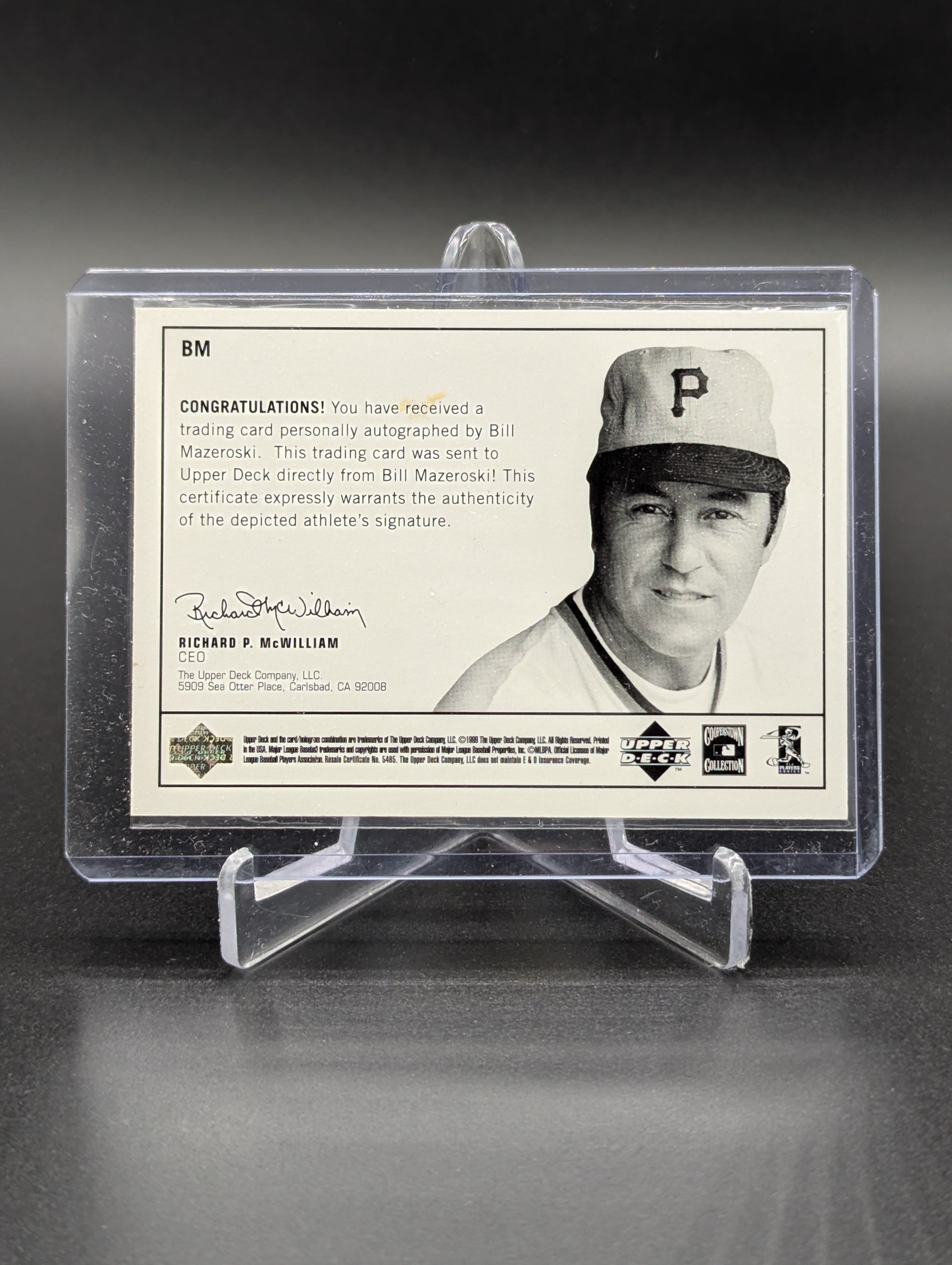 1999 UD Century Legends #BM Bill Mazeroski Pirates