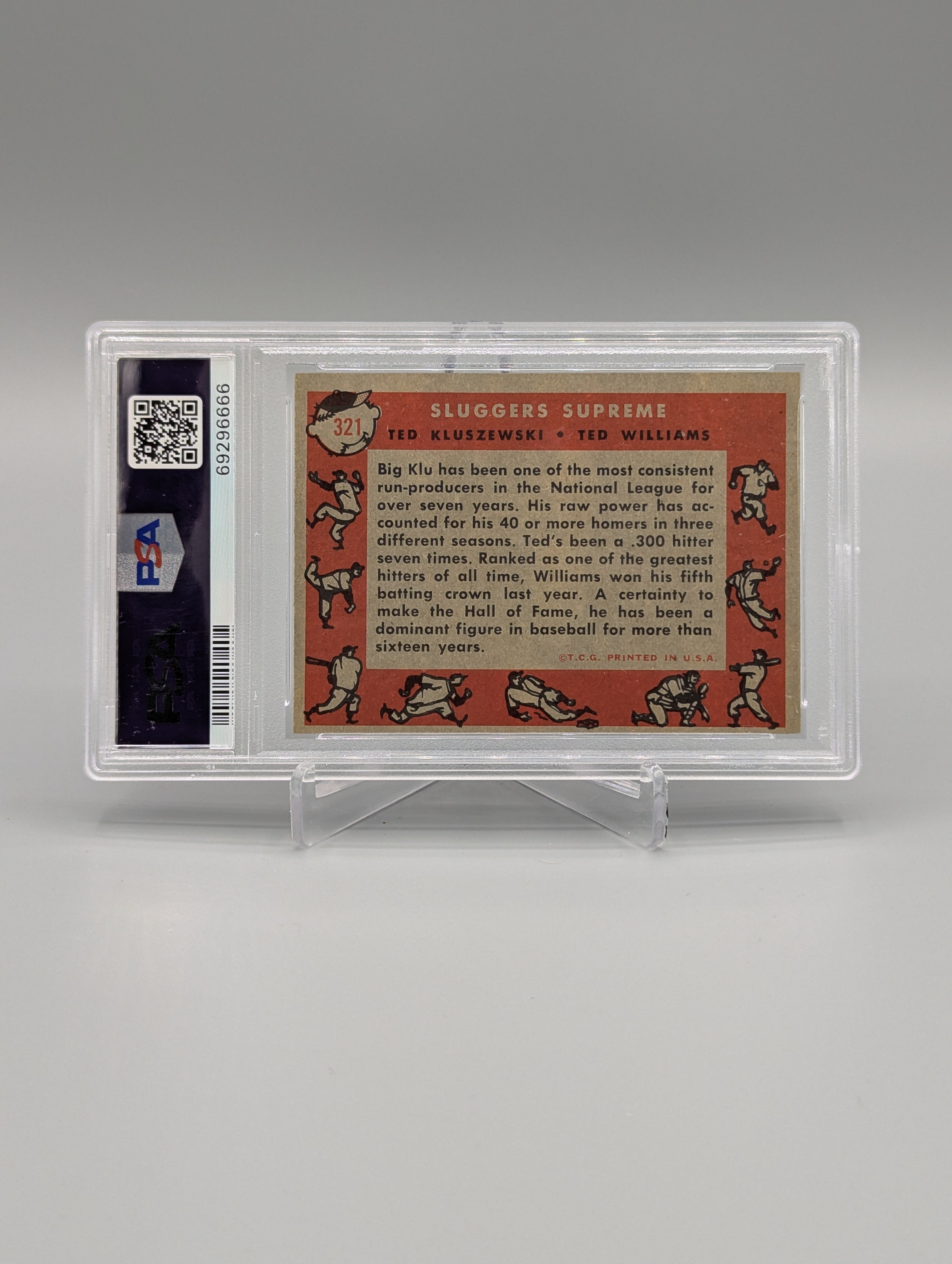 1958 Topps #321 Ted Kluszewski Ted Williams Red Sox PSA 5