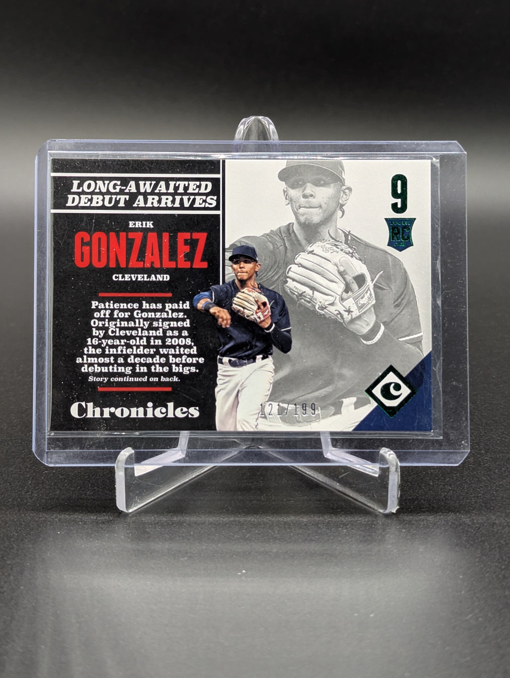2017 Panini Chronicles Green #144 Erik Gonzalez RC Indians #/199