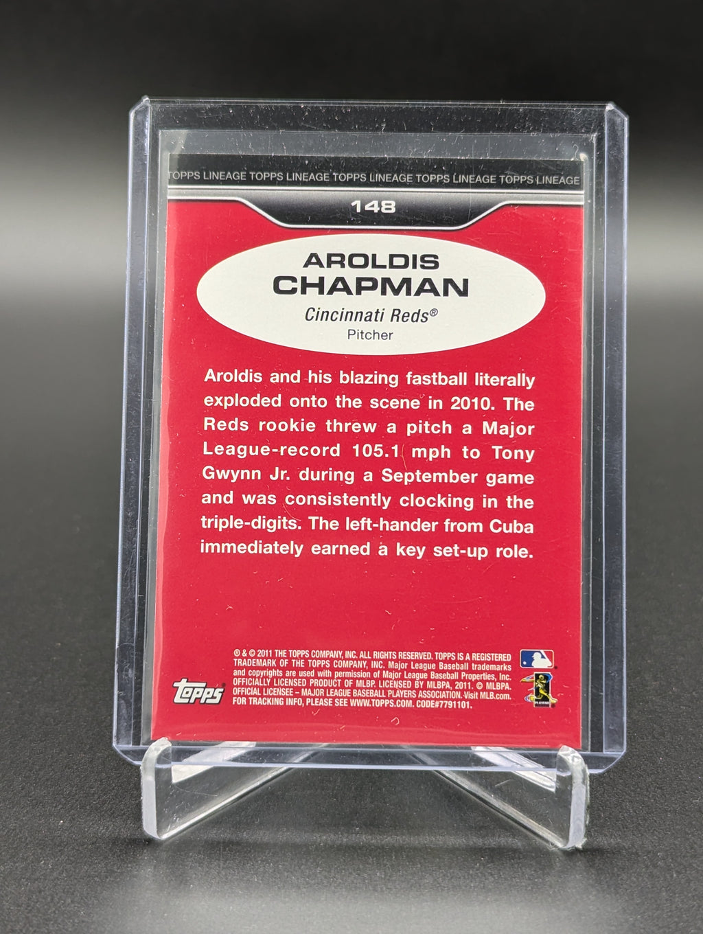 2011 Topps Lineage Refractor Diamond Anniversary #148 Aroldis Chapman RC